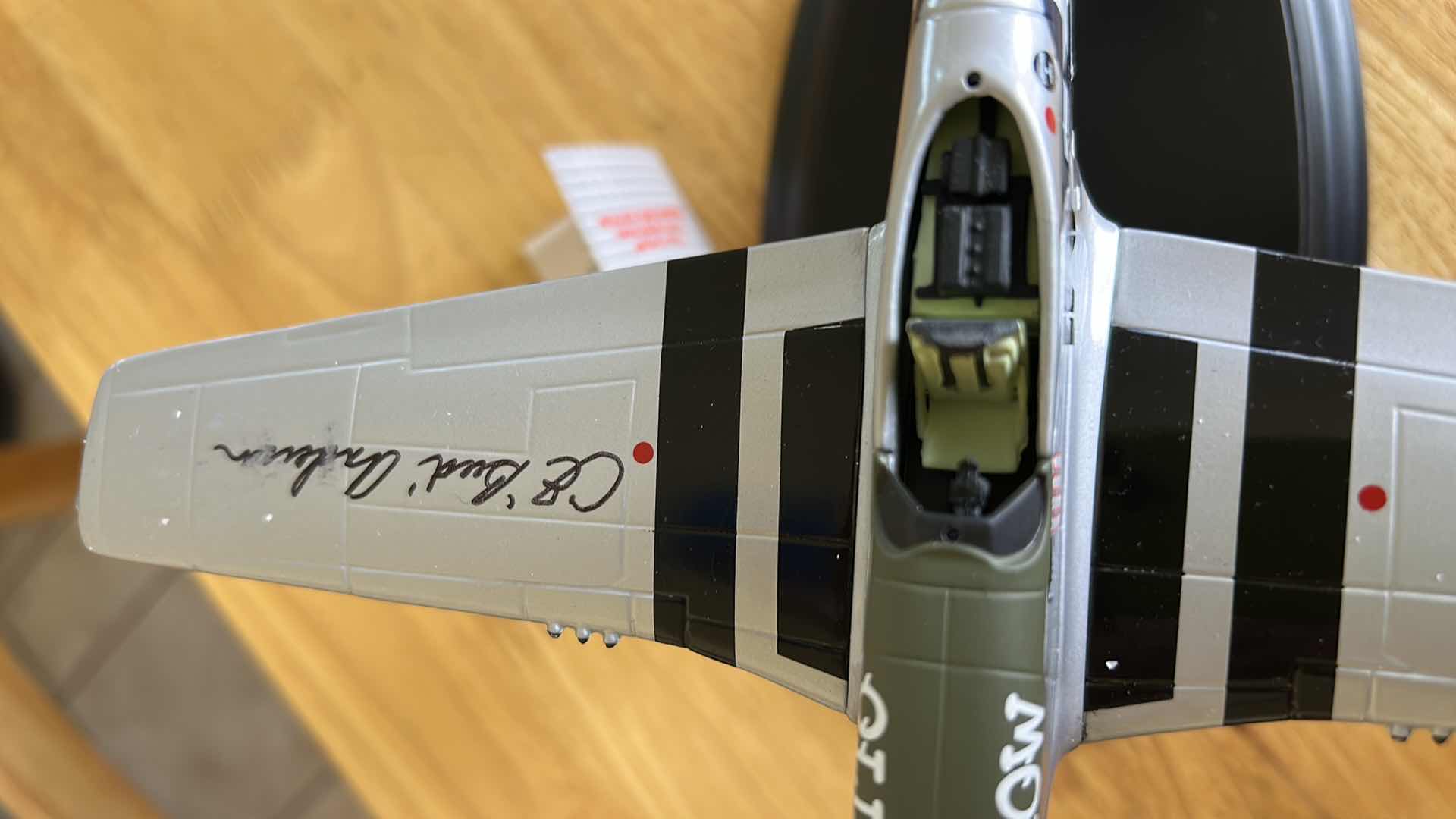Photo 1 of  MINT CONDITION IN BOX -NUMBERED SIGNATURE EDITION WITH COA - MODEL OF NIRTH AMERICAN P-51D MUSTANG FIGHTER PLANE. - specifically the "Old Crow" flown by WWII Triple Ace fighter pilot Colonel Clarence 'Bud' Anderson.