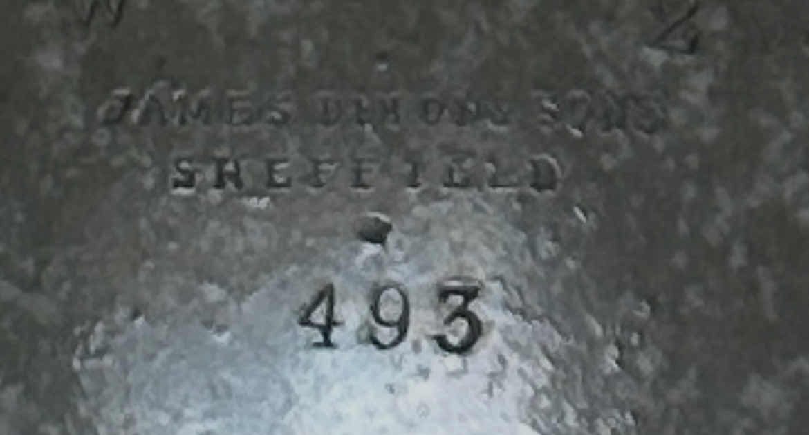 Photo 3 of ANTIQUE 18TH CENTURY HANDMADE PEWTER MUG WITH TOUCH MARK  H5”