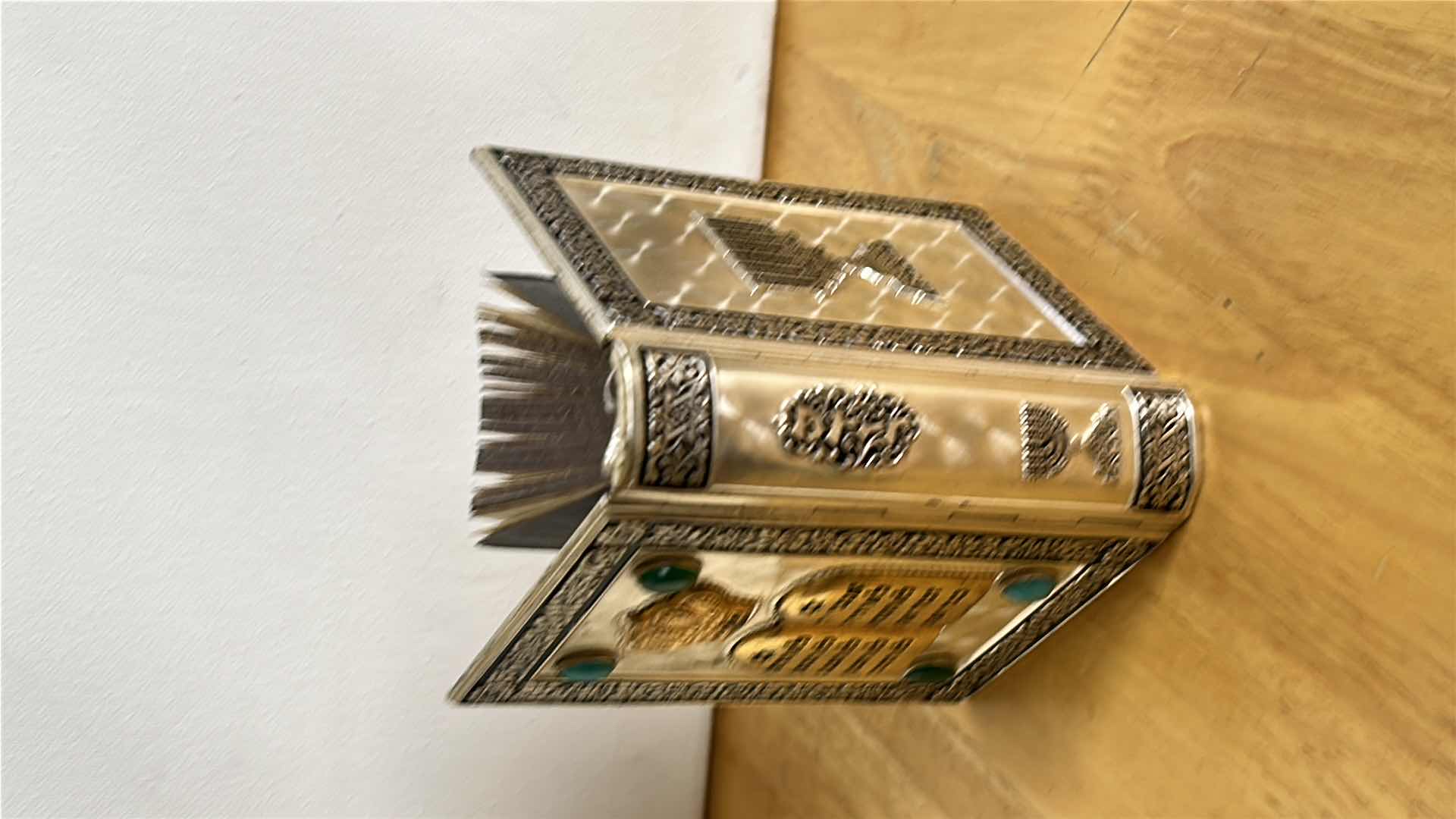 Photo 1 of 2 JEWISH DAILY PRAYER BOOKS, SILVER PLATED Siddur, which is a traditional Jewish prayer book.