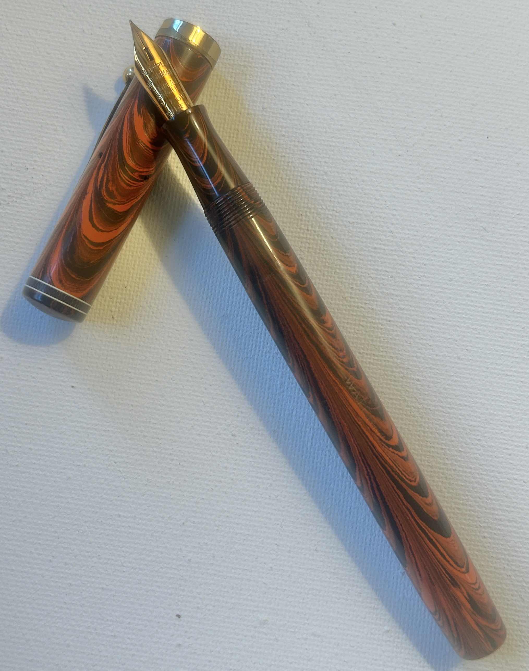 Photo 1 of  VINTAGE WATERMAN 42 1/2 RED RIPPLE SAFETY PEN