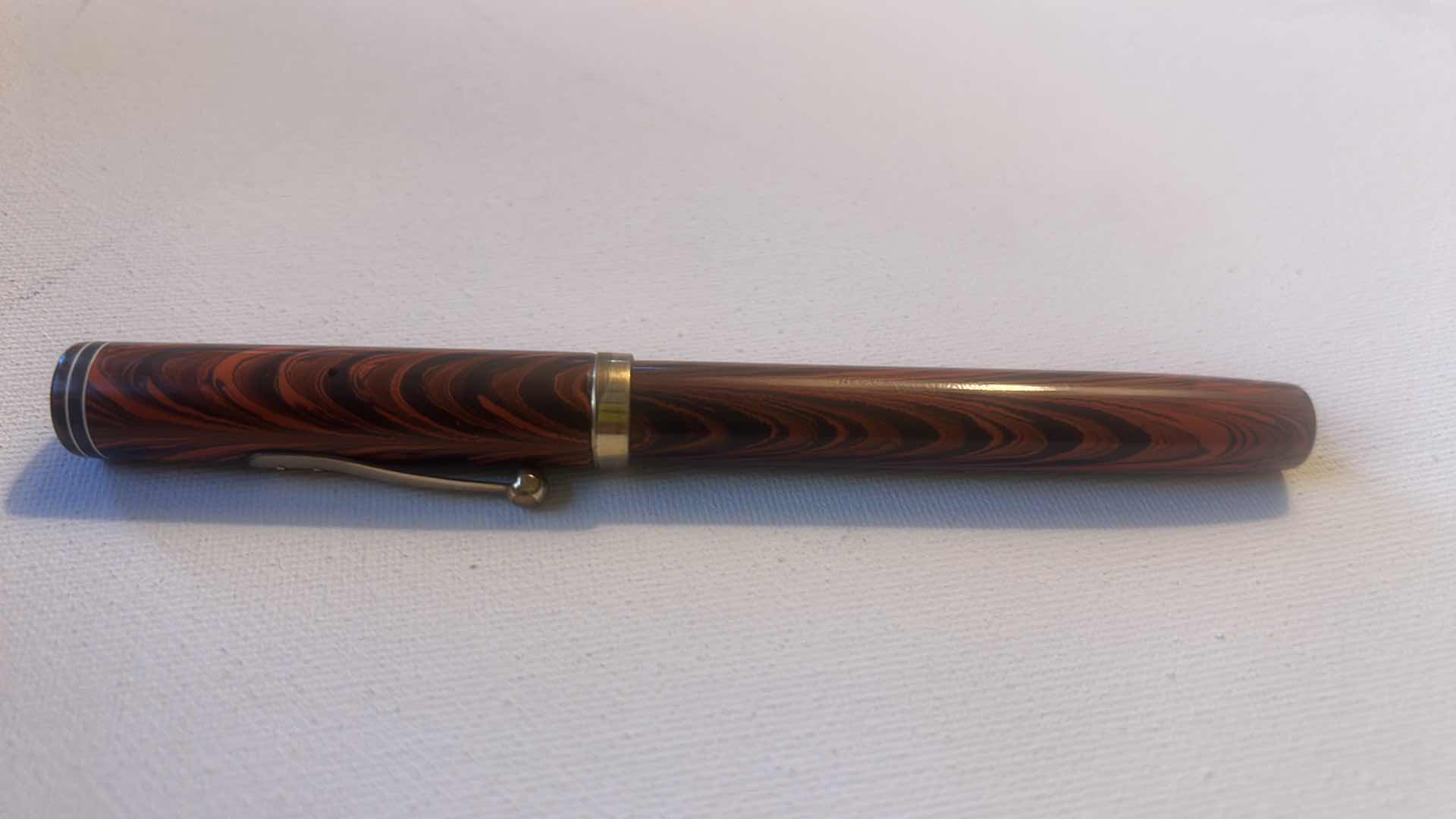 Photo 1 of  VINTAGE WATERMAN 42 1/2 RED RIPPLE SAFETY PEN