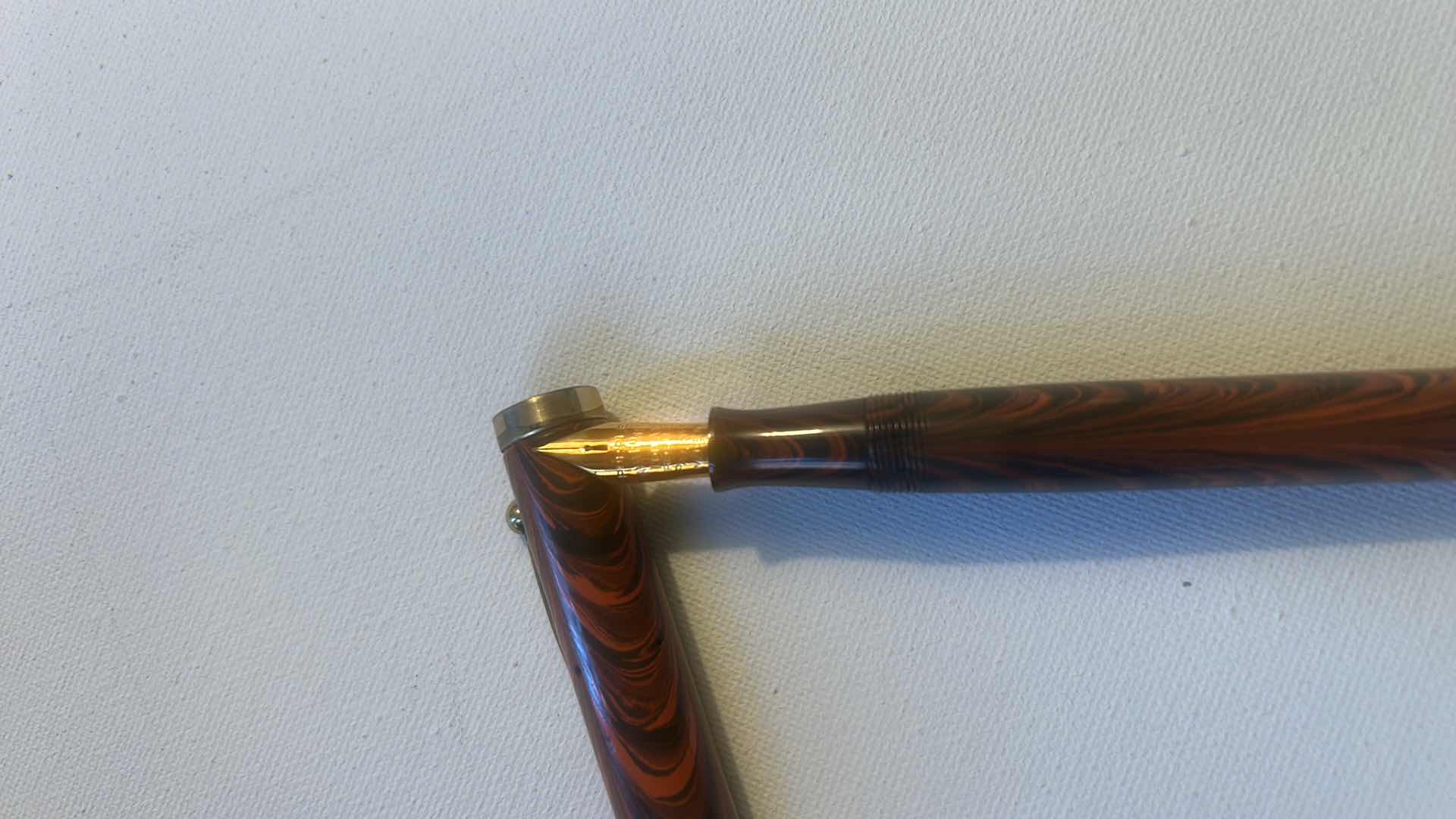 Photo 1 of  VINTAGE WATERMAN 42 1/2 RED RIPPLE SAFETY PEN