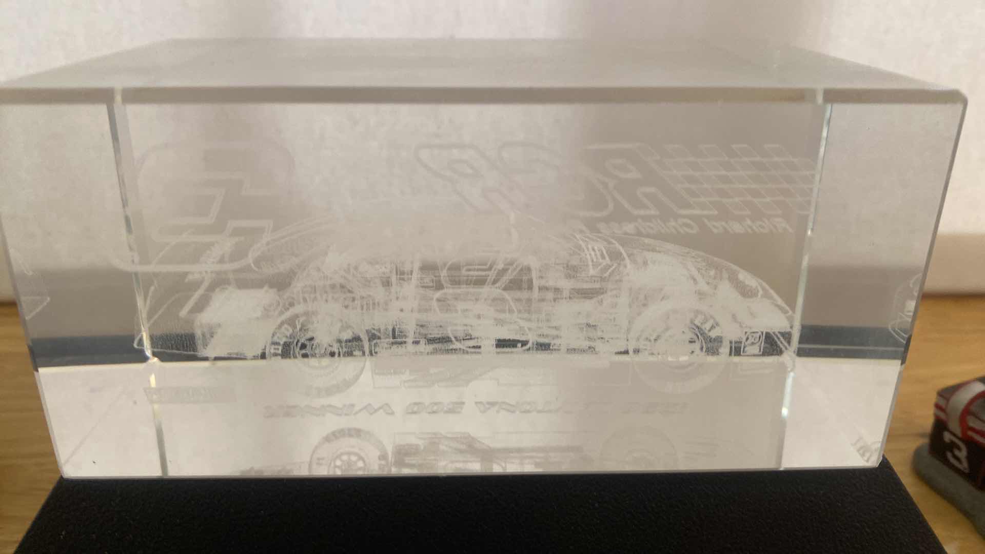 Photo 1 of 3 - DALE EARNHARDT JR.COLLECTIBLES - GLASS LIGHT UP 3D ETCHING & FIGURINES LARGEST 8” x 5” H41/2”