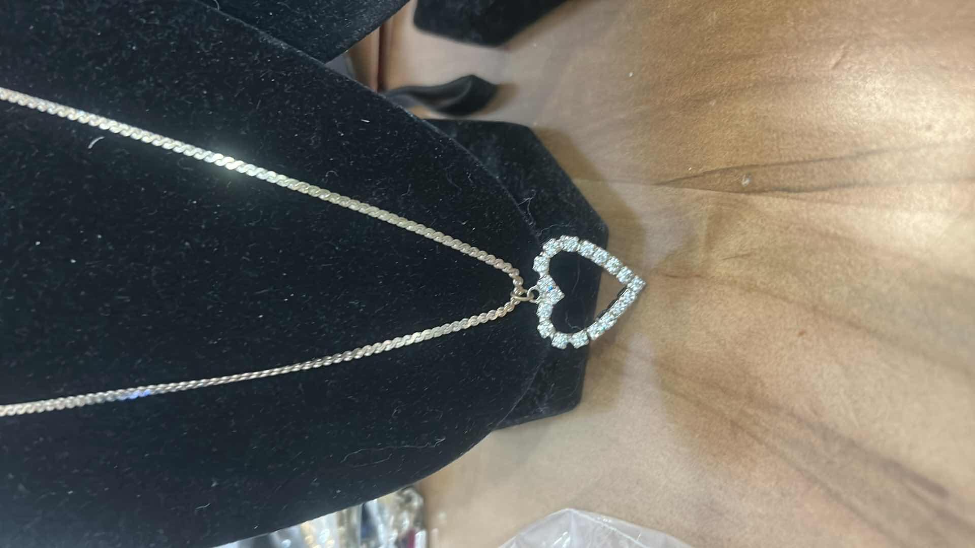 Photo 1 of 2 HEART NECKLACES: BRIGHTON SILVER-PLATED CRYSTAL LARIAT HEART NECKLACE, FEATURING A REVERSIBLE PENDANT AND A UNIQUE LOOP DESIGNED FOR CHARMS..925 STERLING CHAIN WITH CZ HEART