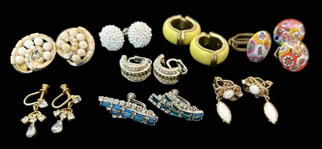 Photo 1 of FASHION JEWELRY - 8 PAIRS CLIP ON EARRINGS AND RING