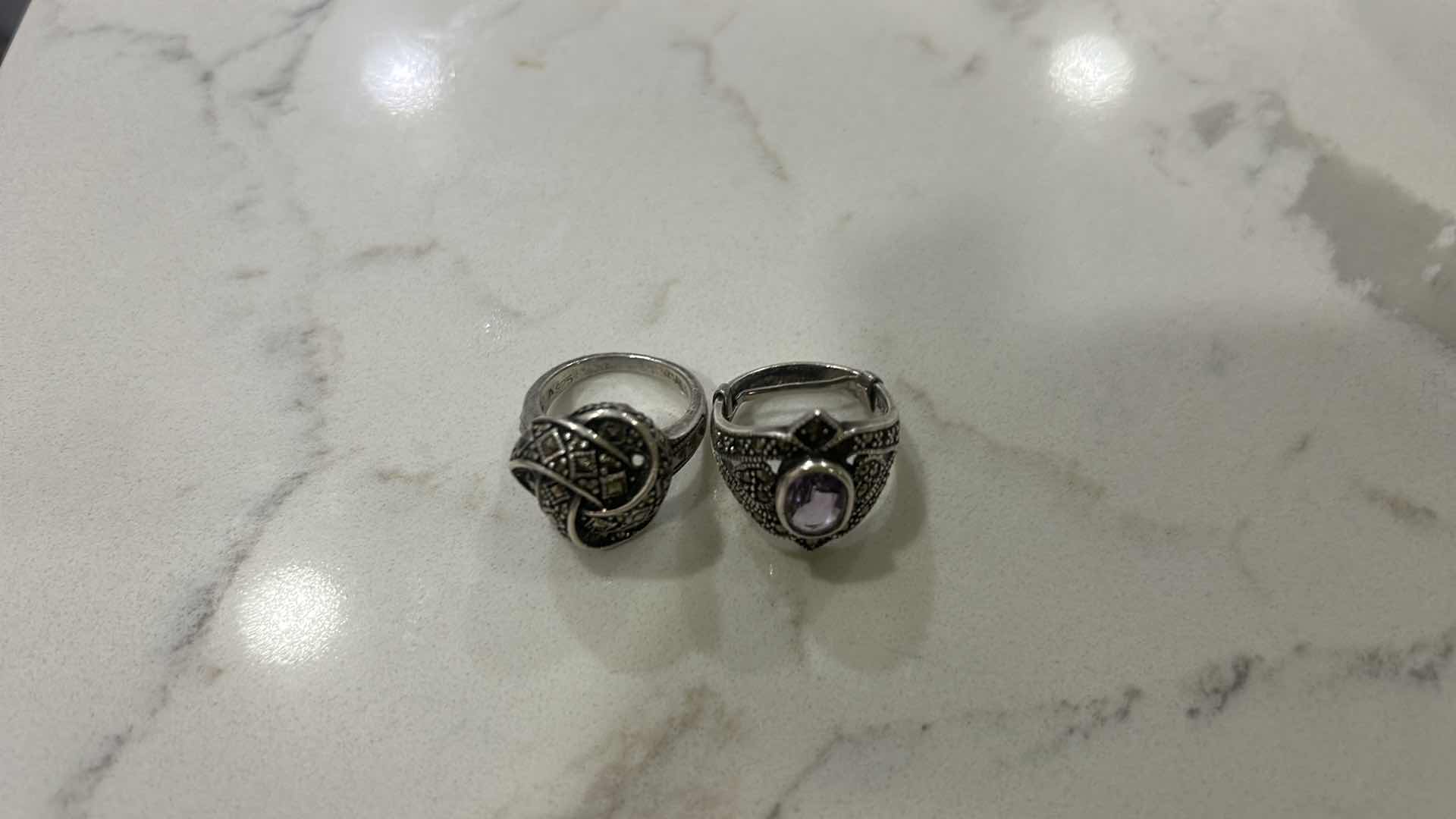 Photo 1 of 2 - STAMPED .925 STERLING SILVER RINGS EST SIZE 7