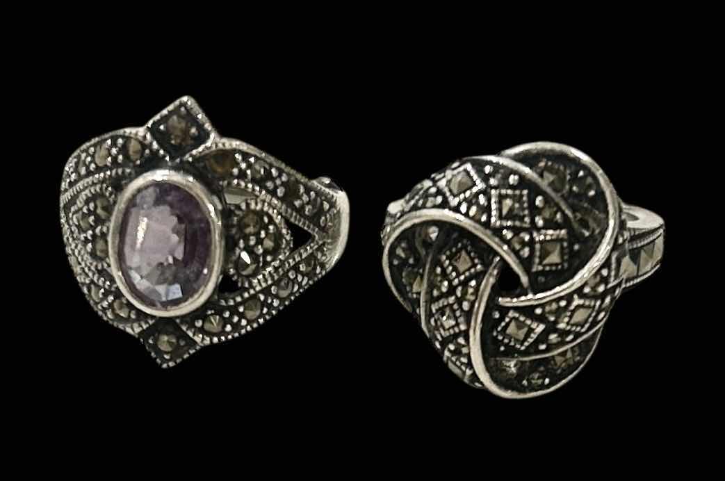 Photo 1 of 2 - STAMPED .925 STERLING SILVER RINGS EST SIZE 7