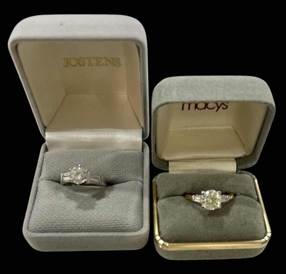 Photo 1 of 2 CUBIC ZIRCONIA RINGS EST SIZE 7 14K ELECTROPLATED