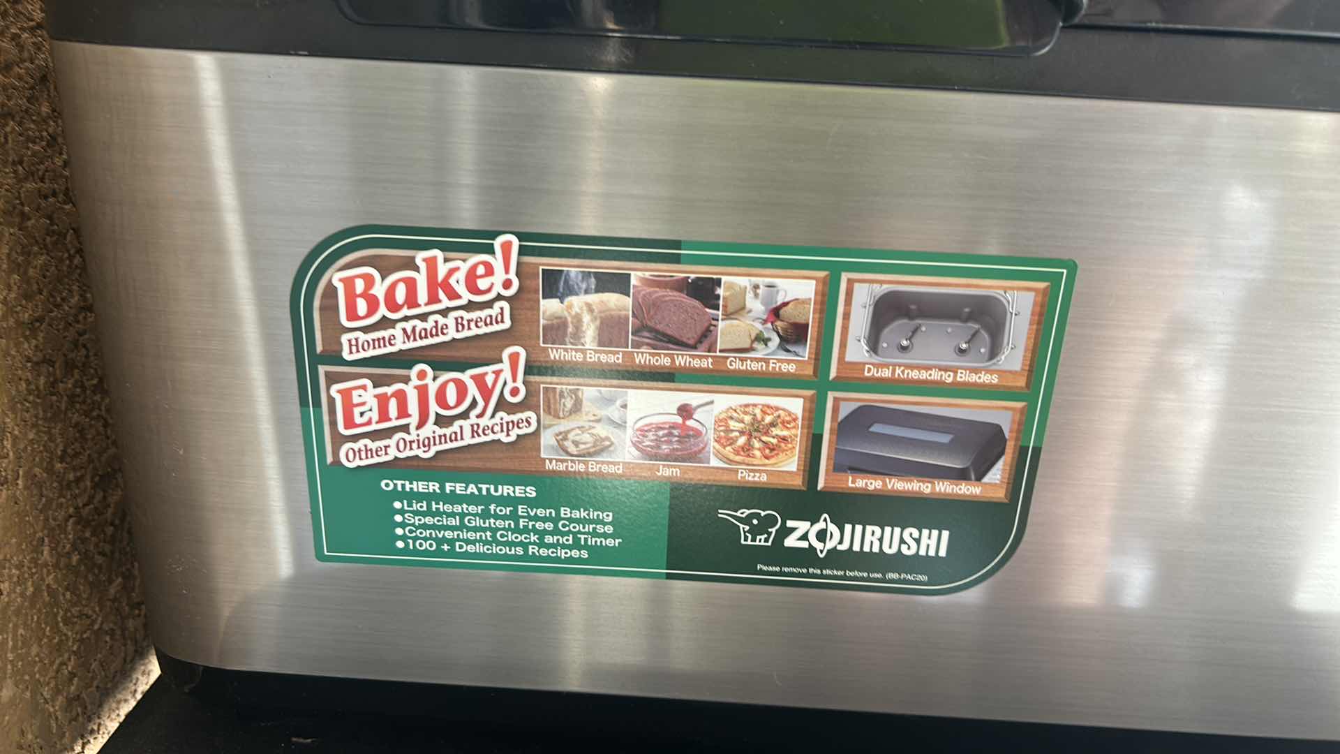 Photo 1 of ZOJIRUSHI BREAD MAKING MACHINE