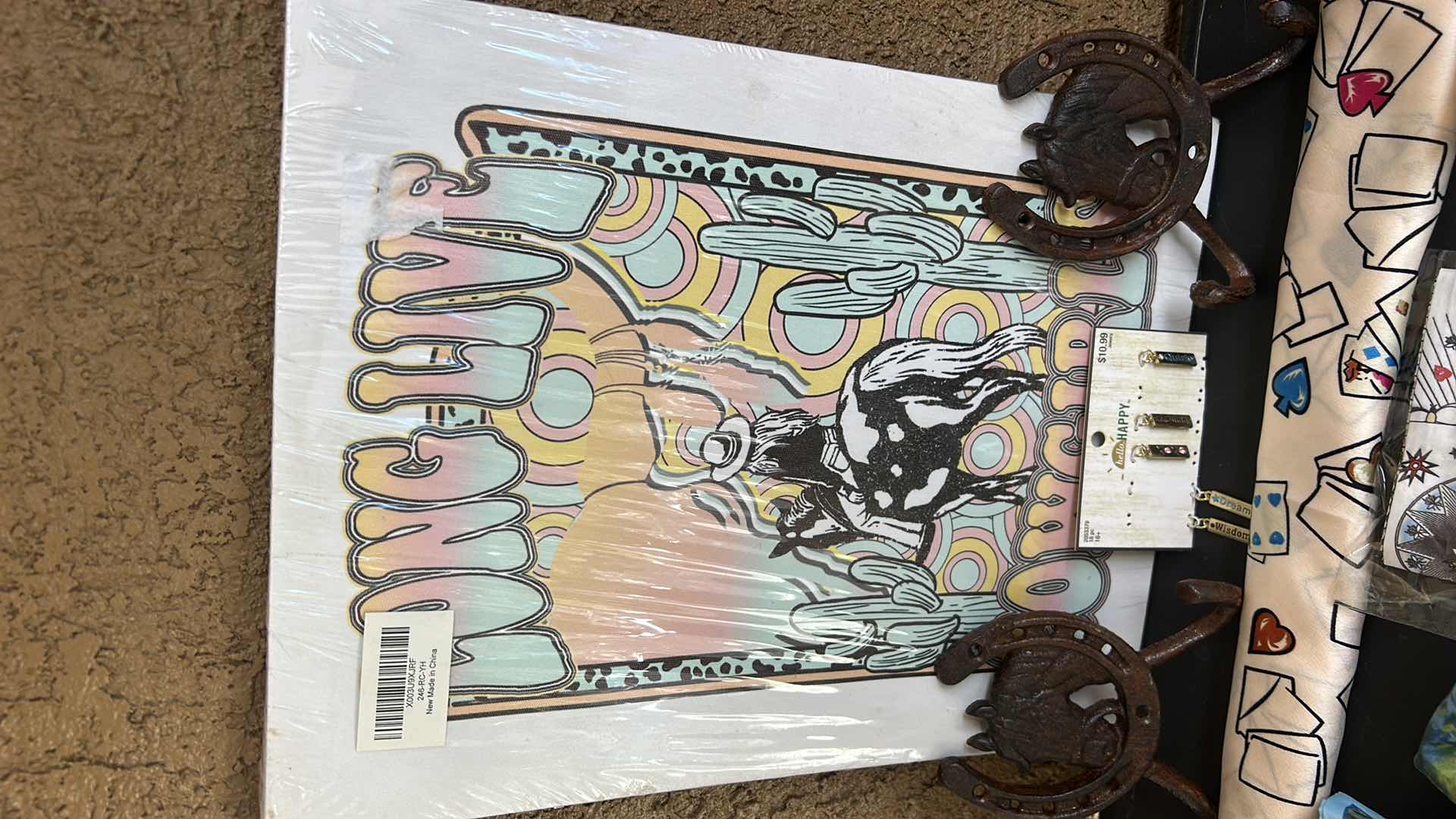 Photo 1 of HATBANDS, CHARMS, METAL HORSE/HORSESHOE WALL HOOKS AND ARTWORK