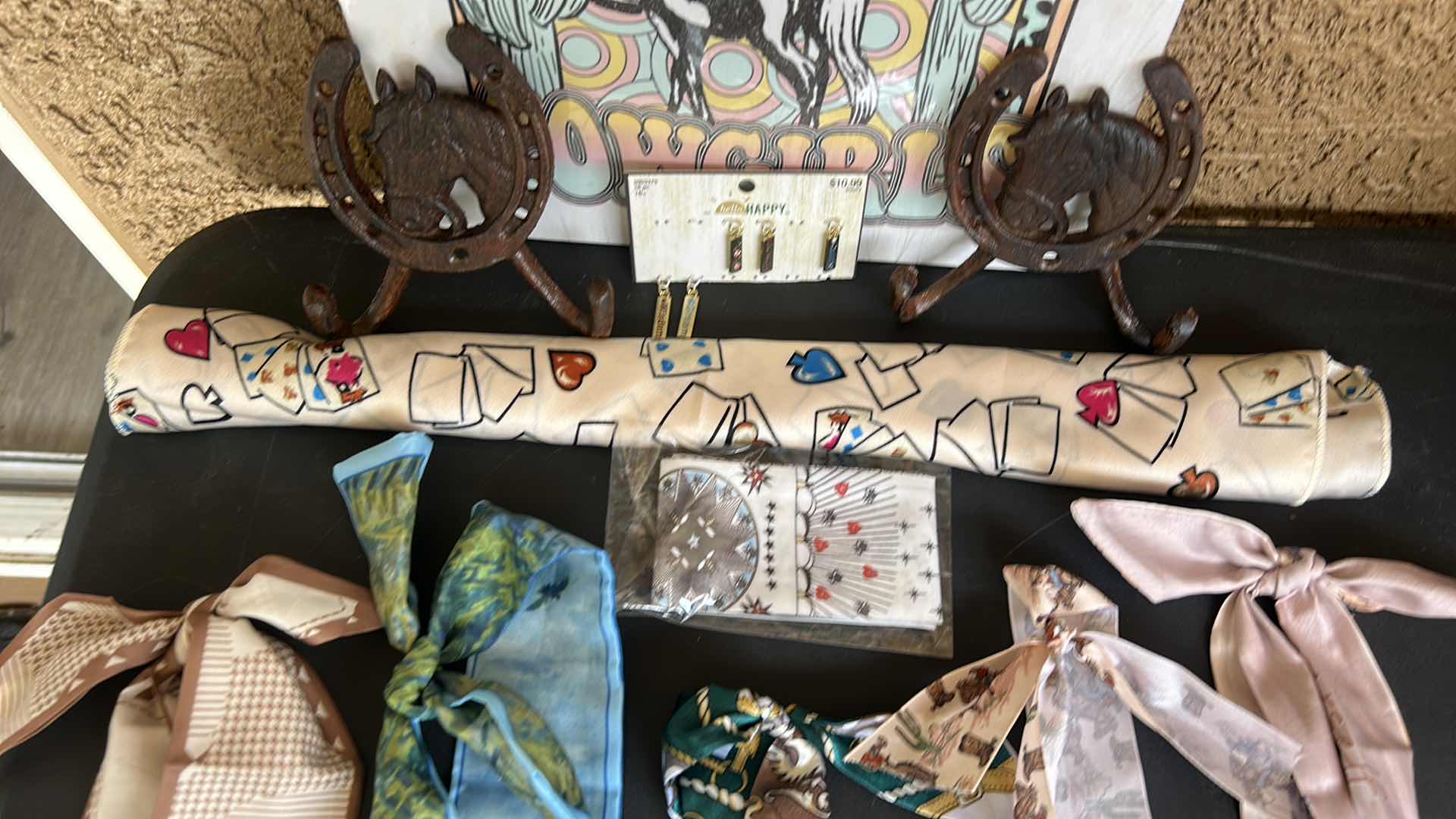 Photo 1 of HATBANDS, CHARMS, METAL HORSE/HORSESHOE WALL HOOKS AND ARTWORK
