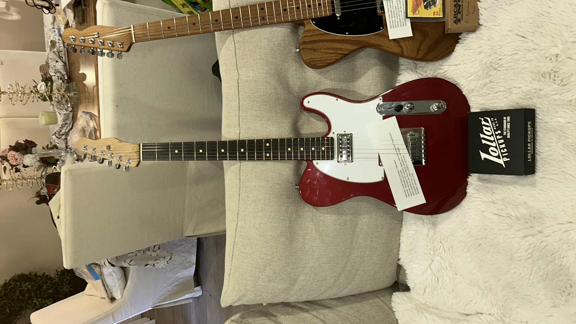 Photo 1 of WARMOTH GUITAR PARTS COMPANY TELECASTER
WARMOTH TELECASTER STYLE BODY
WARMOTH STANDARD THIN ROASTED MAPLE NECK WITH ROSEWOOD FINGERBOARD
BODY PAINTED BY SIX GUNN MUSIC LOCATED IN LAS VEGAS EQUIPPED WITH TWO LOLLAR (LOLLARTRON PICKUPS)