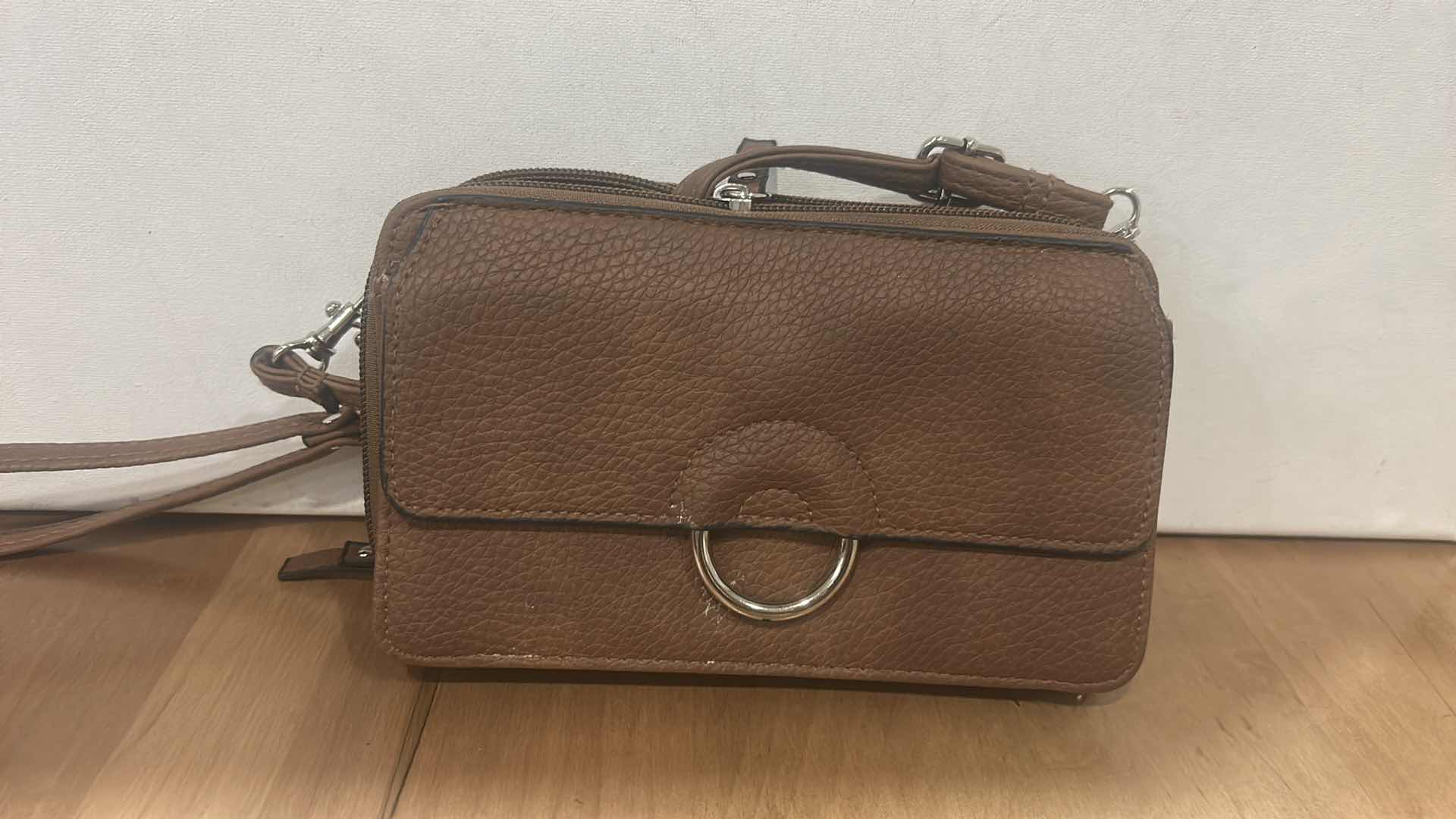 Photo 1 of BROWN BUENO FAUX LEATHER CROSSBODY BAG & GRAY ROSETTI CROSSBODY BAG