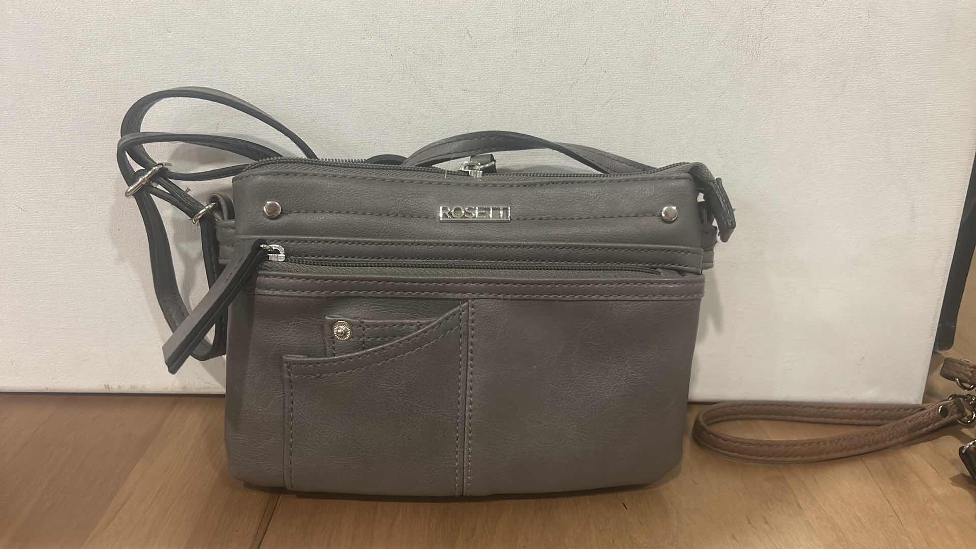 Photo 1 of BROWN BUENO FAUX LEATHER CROSSBODY BAG & GRAY ROSETTI CROSSBODY BAG