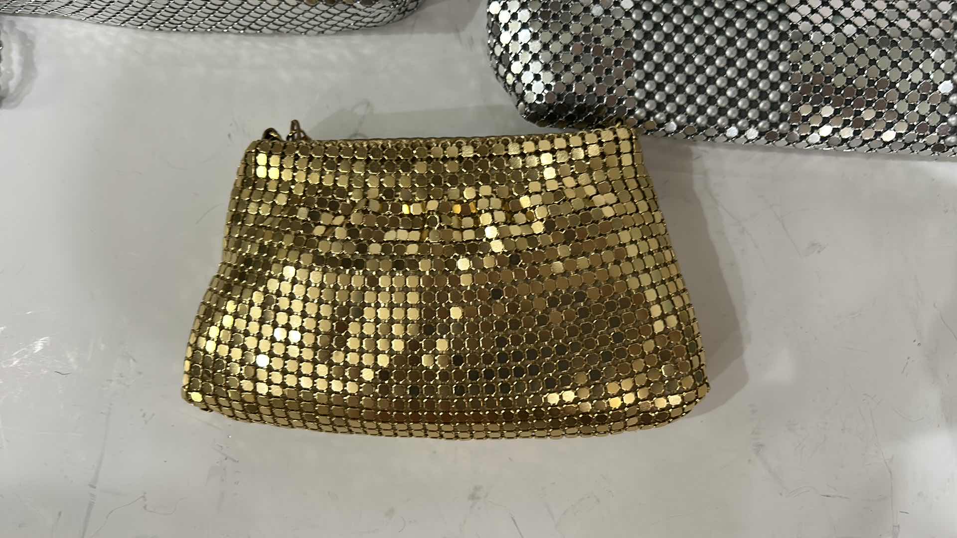 Photo 1 of 5 VINTAGE EVENING CLUTCHES / THREE OUT OF THE FIVE BAGS ARE ICONIC METAL MESH BAGS