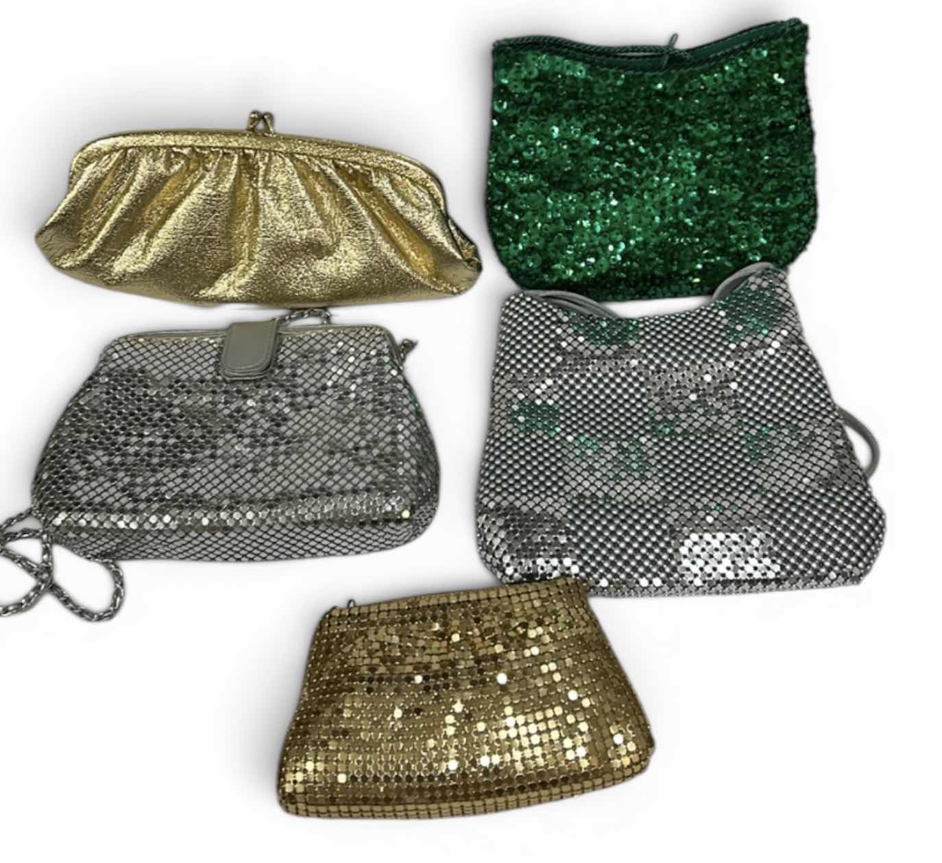 Photo 1 of 5 VINTAGE EVENING CLUTCHES / THREE OUT OF THE FIVE BAGS ARE ICONIC METAL MESH BAGS