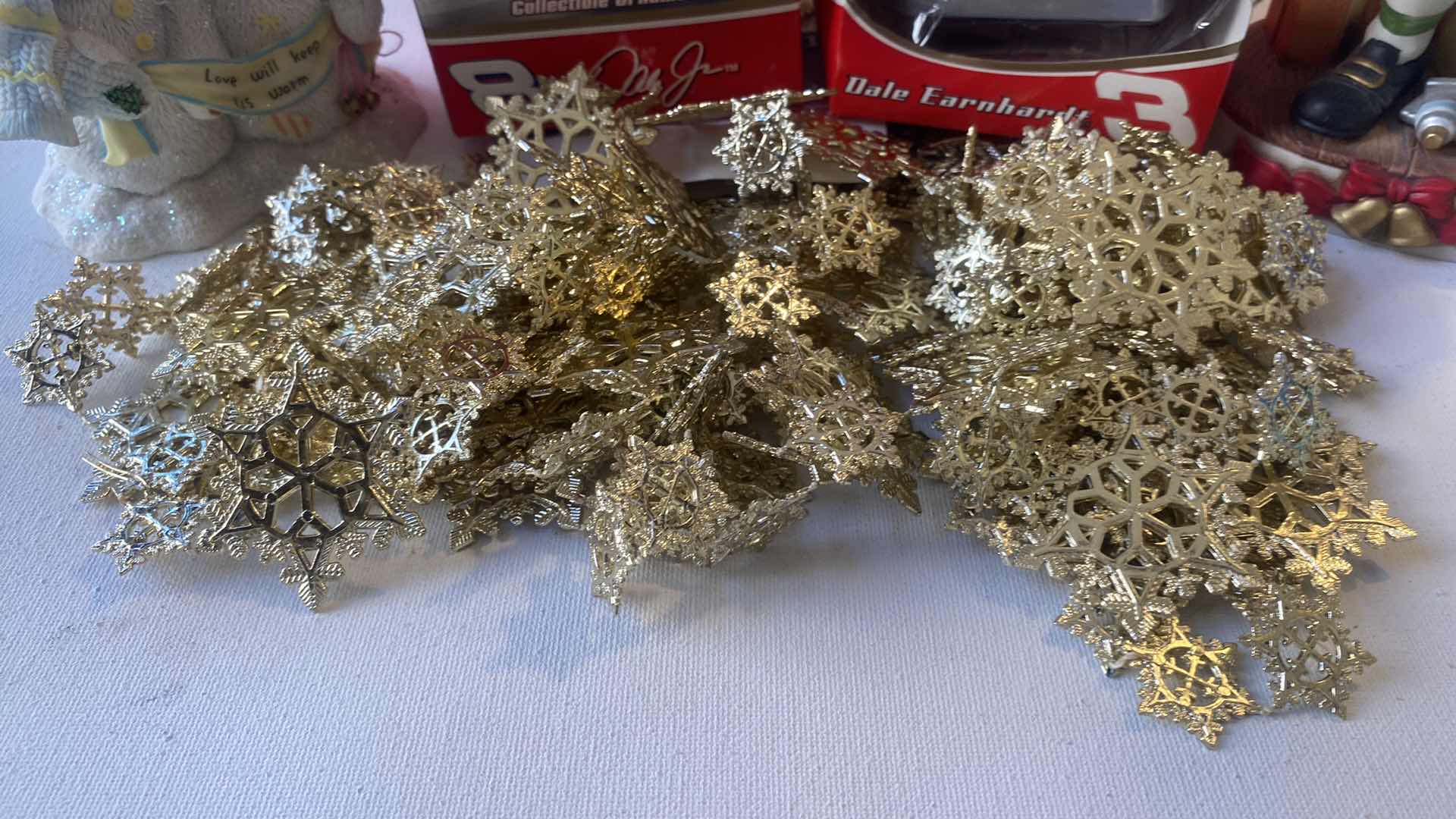 Photo 1 of 5 - HOLIDAY DECOR - ORNAMENTS GARLAND AND SANTA FIGURINE H8”