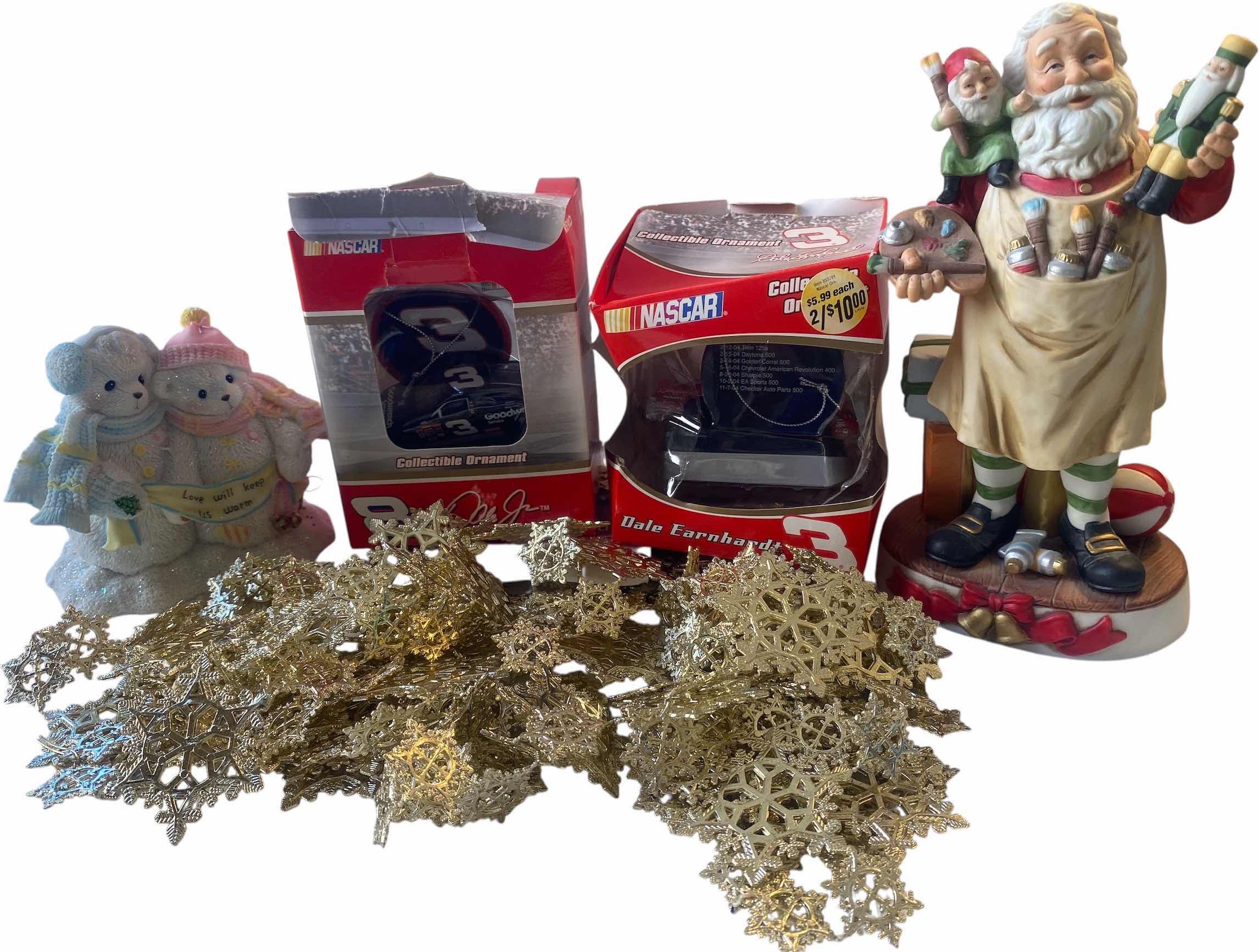 Photo 1 of 5 - HOLIDAY DECOR - ORNAMENTS GARLAND AND SANTA FIGURINE H8”