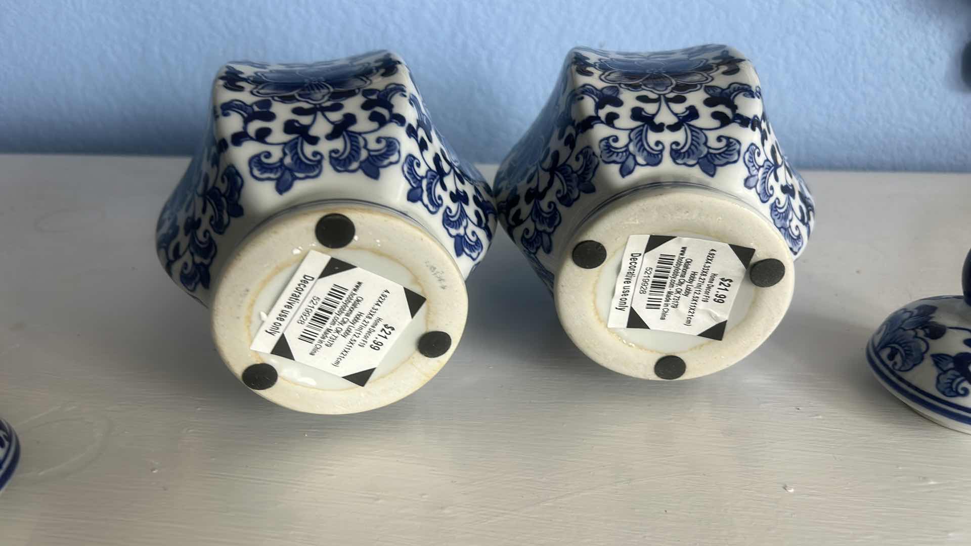 Photo 1 of 2 BLUE AND WHITE GINGER JARS H8.5”
