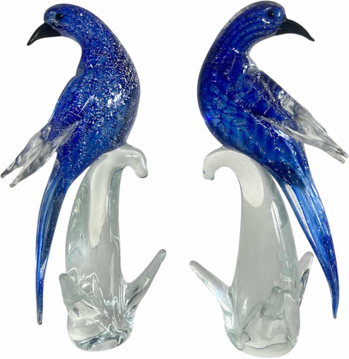 Photo 1 of 2 GLASS BIRD FIGURINES H12.5”