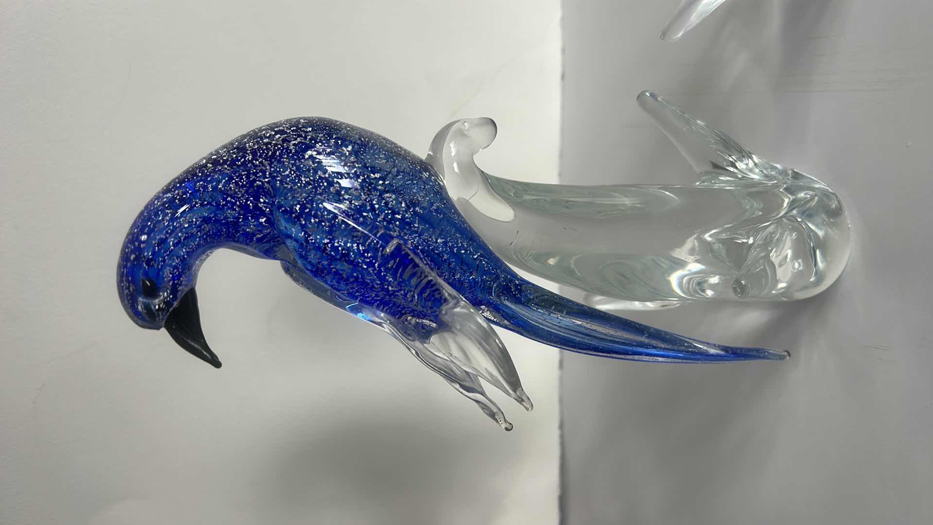 Photo 1 of 2 GLASS BIRD FIGURINES H12.5”