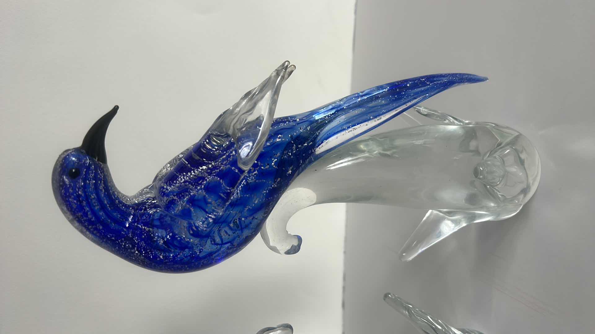 Photo 1 of 2 GLASS BIRD FIGURINES H12.5”