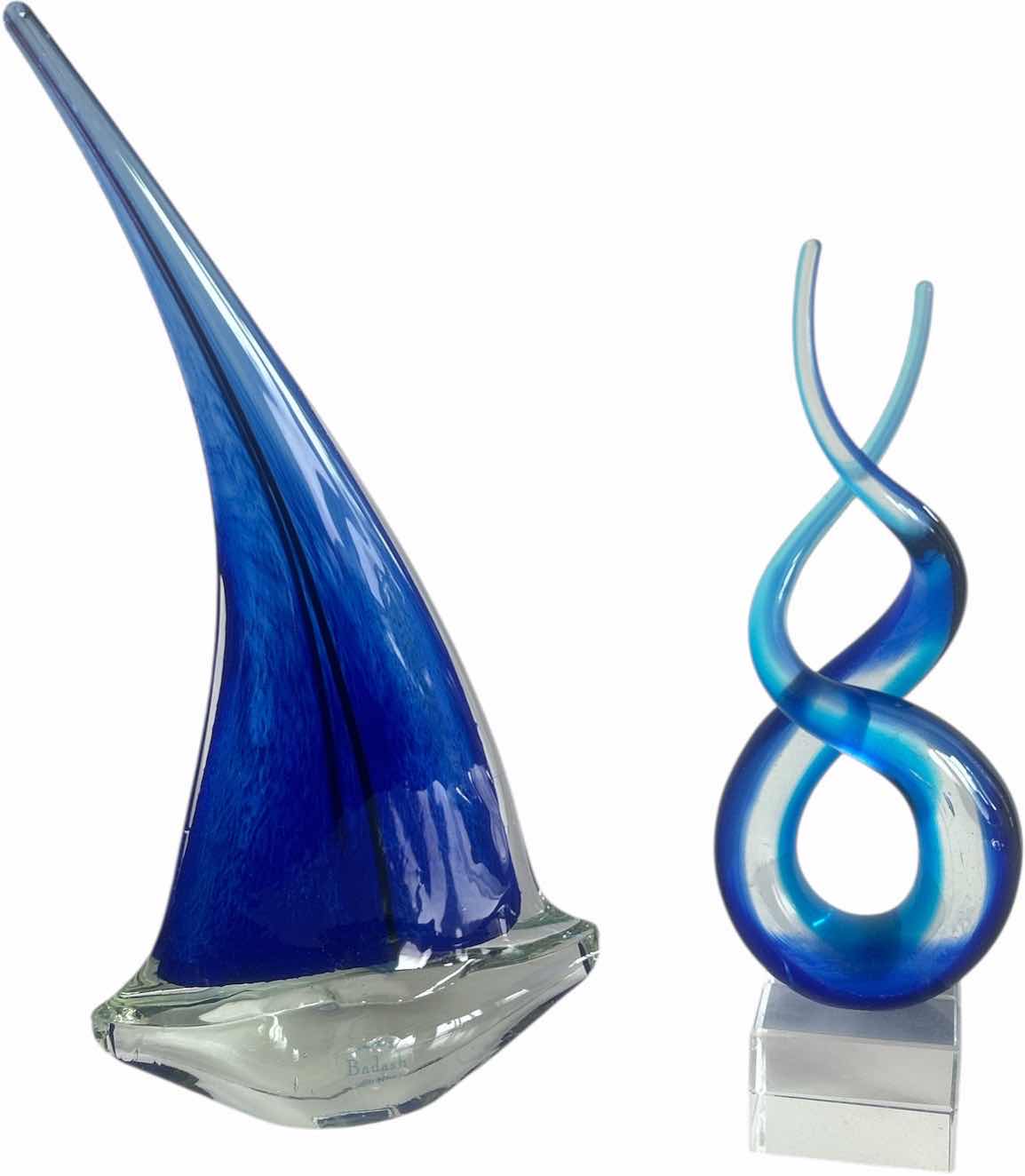 Photo 1 of 2 ART GLASS PIECES- SAILBOAT H13”