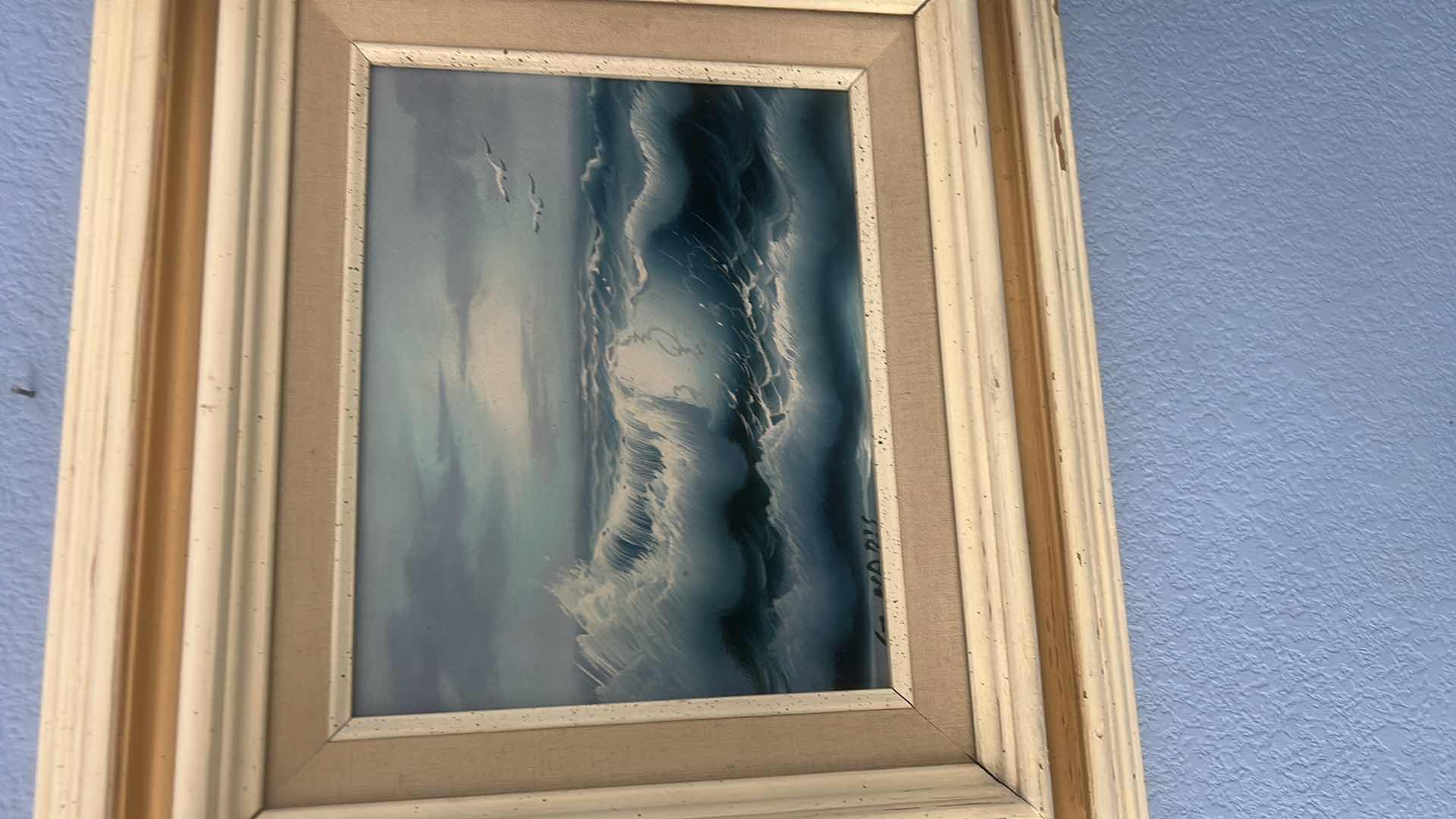 Photo 1 of 2 FRAMED OCEAN THEMED, OIL ON CANVAS SIGNED ARTWORK PIECES 17 1/2“ x H15 1/2“