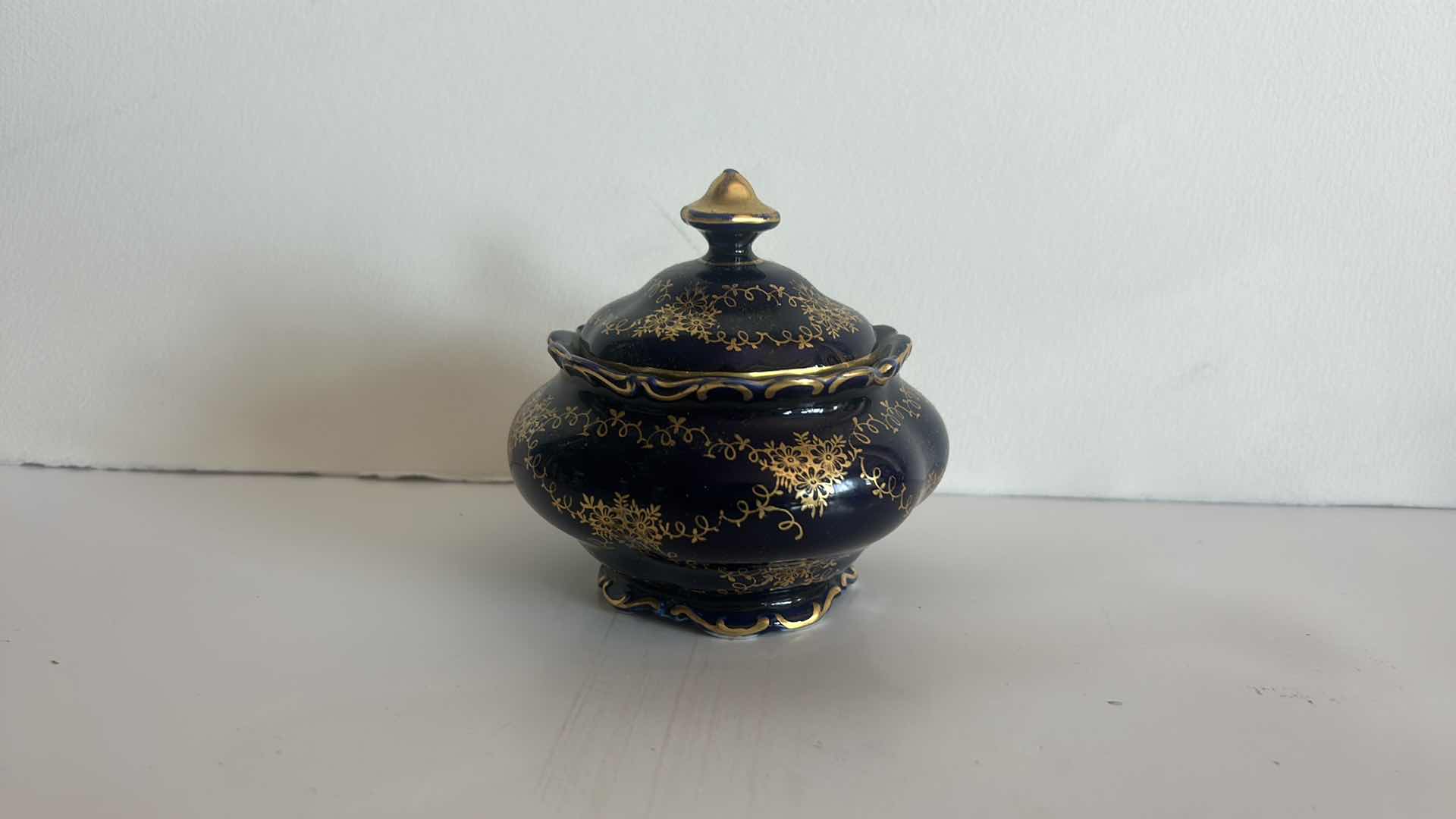 Photo 1 of 2- BLUE. WHITE & GOLD PORCELAIN PIECES, LIMOGES CHINA DISH, LINDNEL KUEPS BAVARIA ECHT COBALT 154,