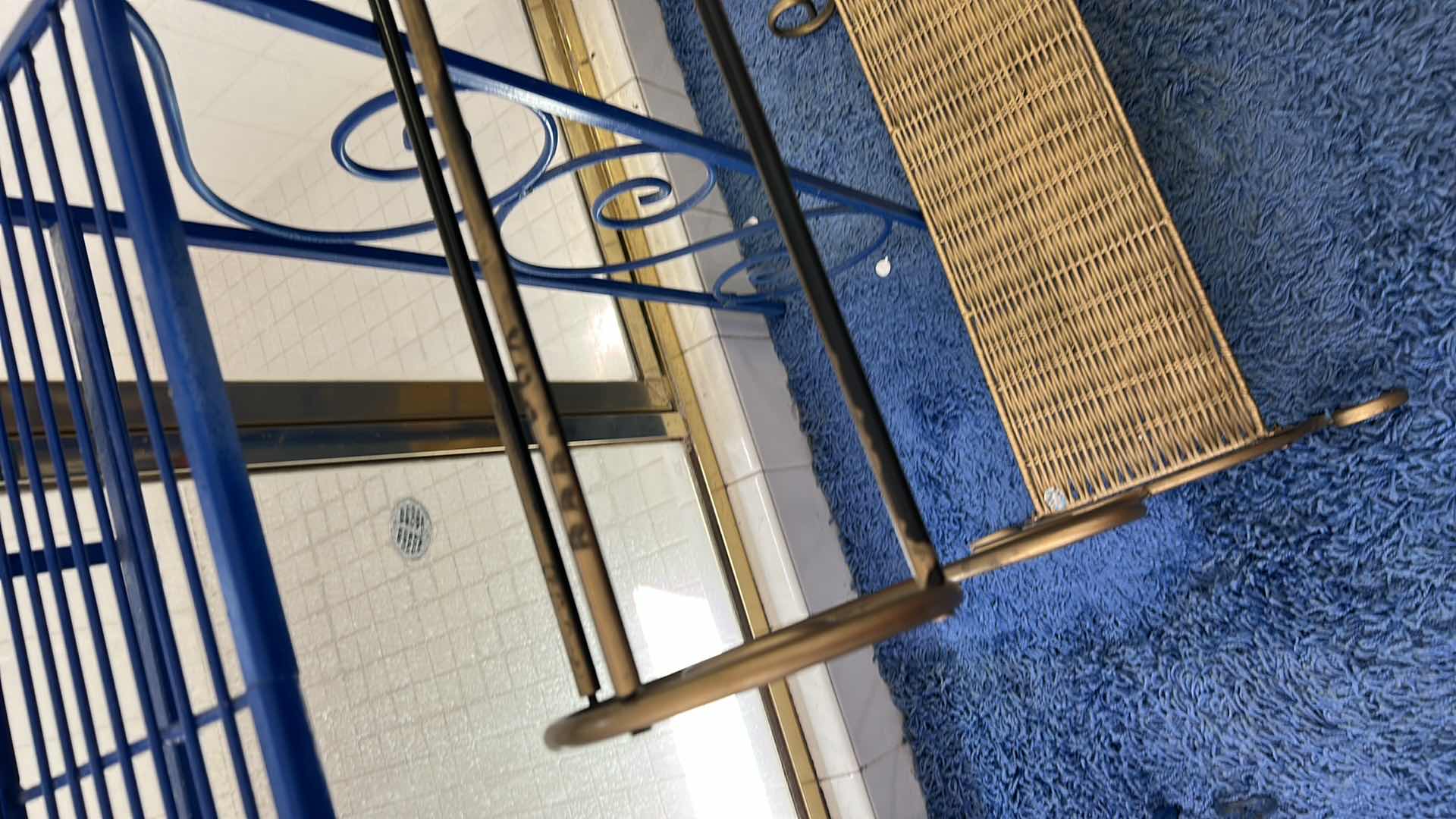 Photo 1 of 2 METAL BATHROOM STANDS ( LARGEST 28“ x 10 1/4“ x H67“)