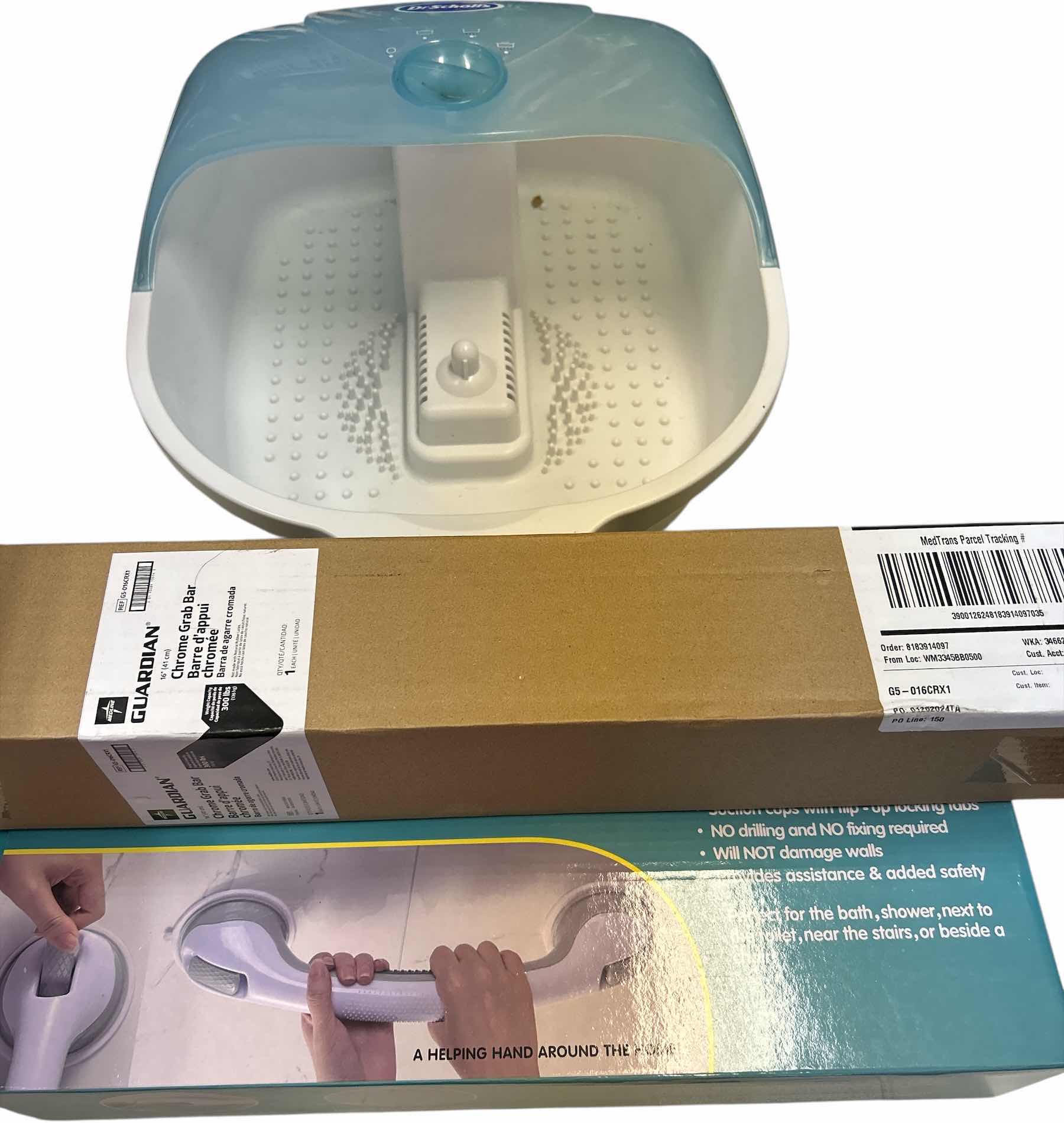 Photo 1 of 2 NEW GRAB BARS AND DR SCHOLLS FOOT WATER MASSAGER
