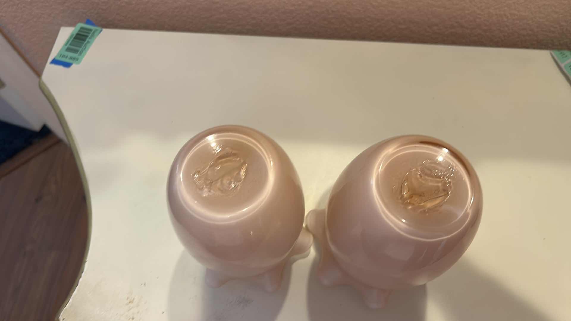 Photo 4 of 2 LIGHTS PINK GLASS VASES H6”