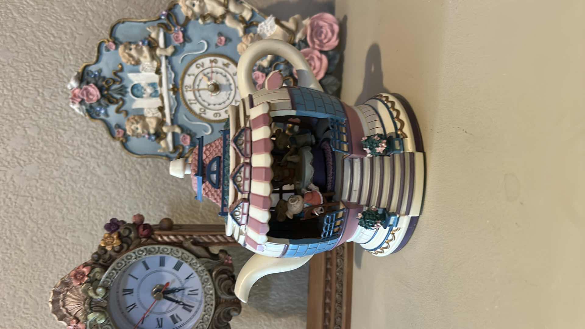 Photo 1 of 3 WHIMSICAL HOME DECOR PCS, 2 CLOCKS AND MUSIC BOX ( TALLEST H10”)