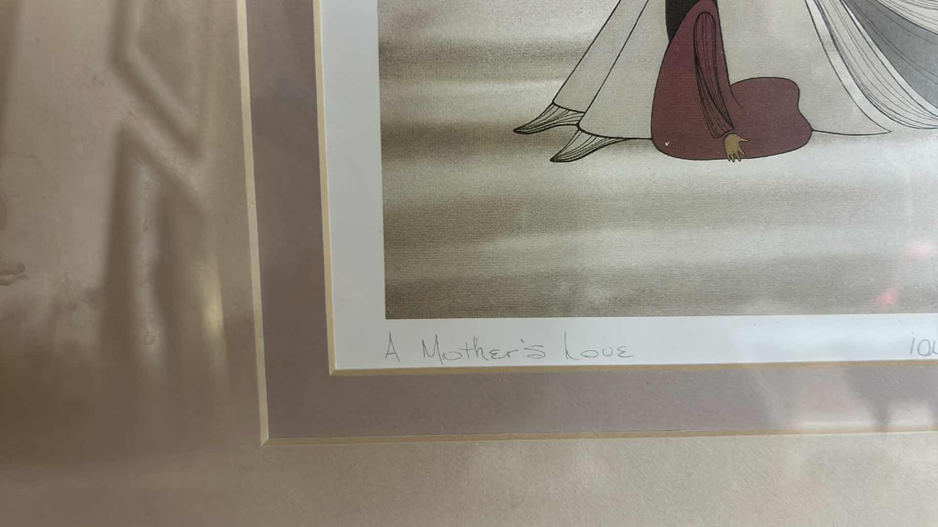 Photo 1 of 2 FRAMED WATERCOLORS “A MOTHERS LOVE, THE SACRED STONES” SIGNED IOYAN MANI ARTWORK 13” x H15 1/4”