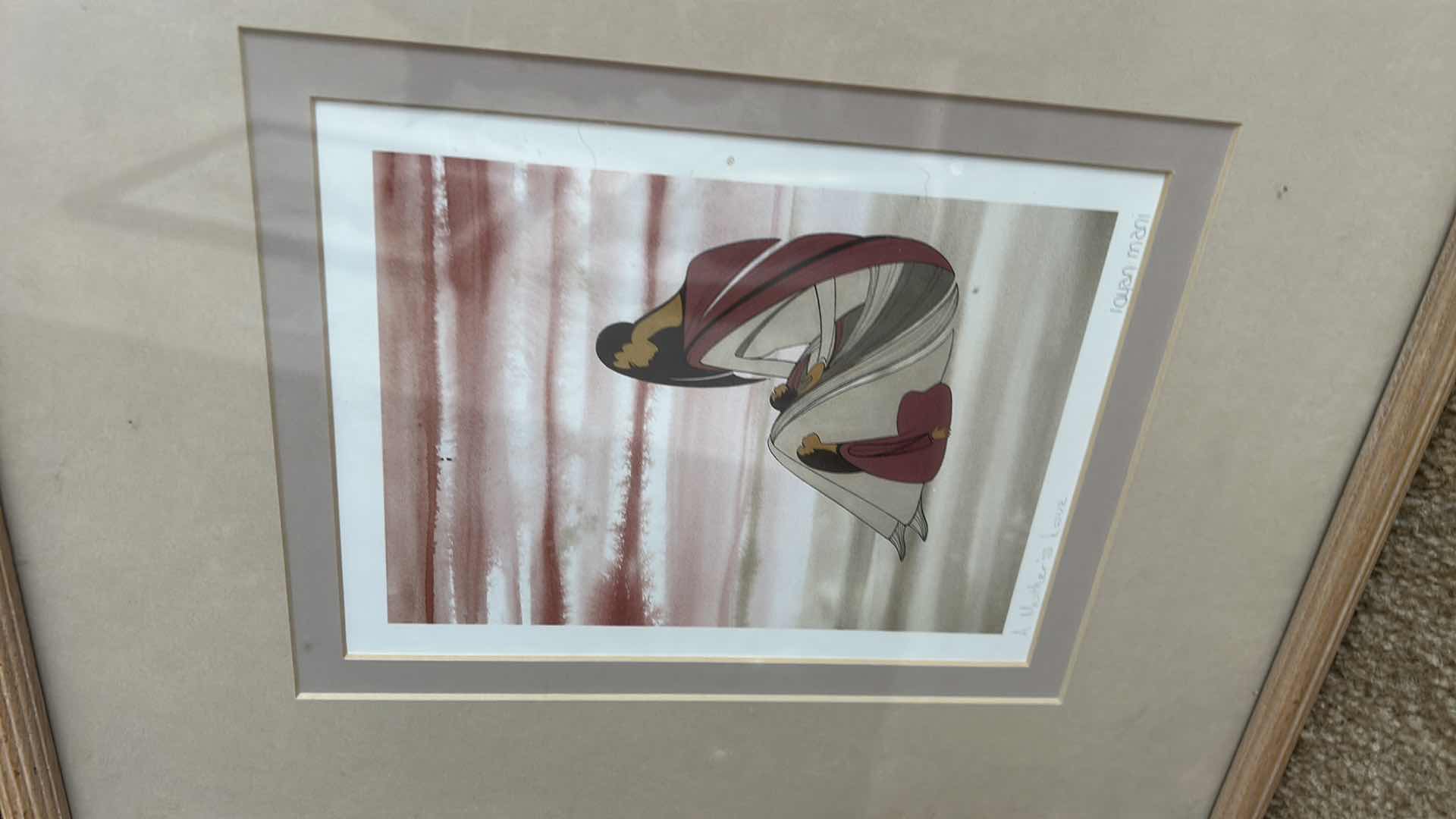 Photo 2 of 2 FRAMED WATERCOLORS “A MOTHERS LOVE, THE SACRED STONES” SIGNED IOYAN MANI ARTWORK 13” x H15 1/4”