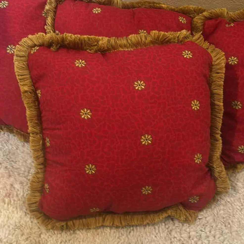 Photo 1 of 4 RED AND GOLD TOSS PILLOWS