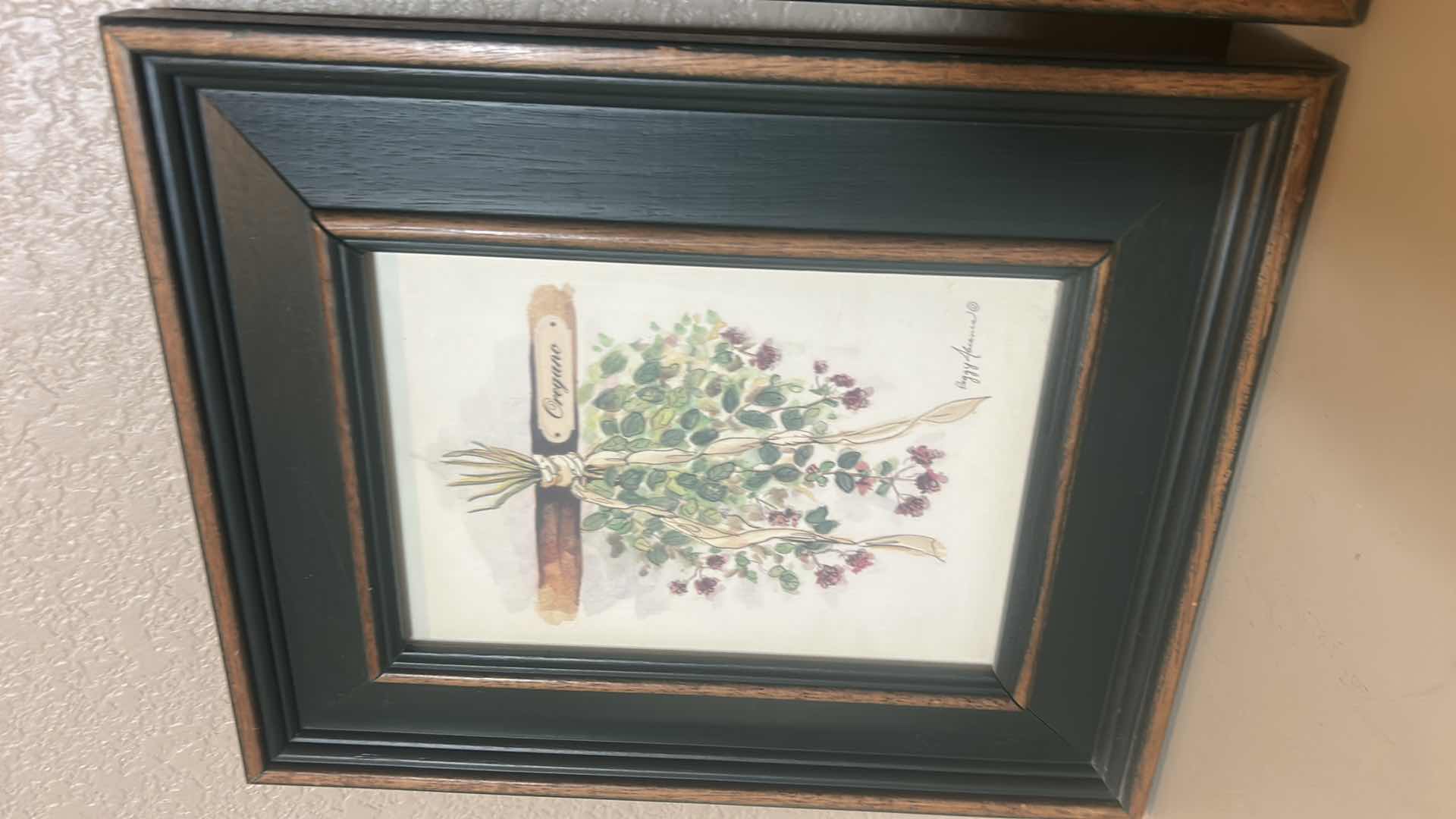 Photo 3 of 2 FRAMED, “DRYING HERBS”  PRINT ARTWORK 8 1/2” x H11”
