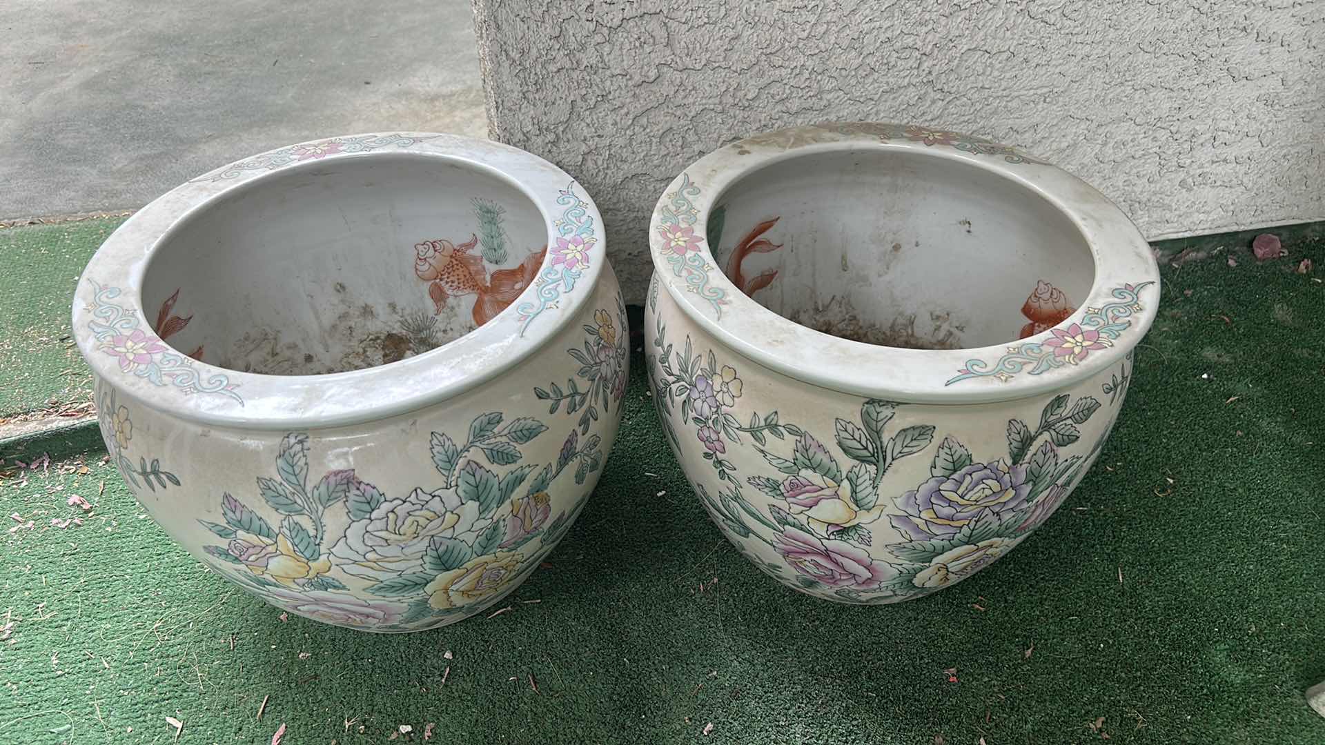 Photo 1 of 3 PORCELAIN POTS ( LARGEST 13 1/2” x H8 1/2”)