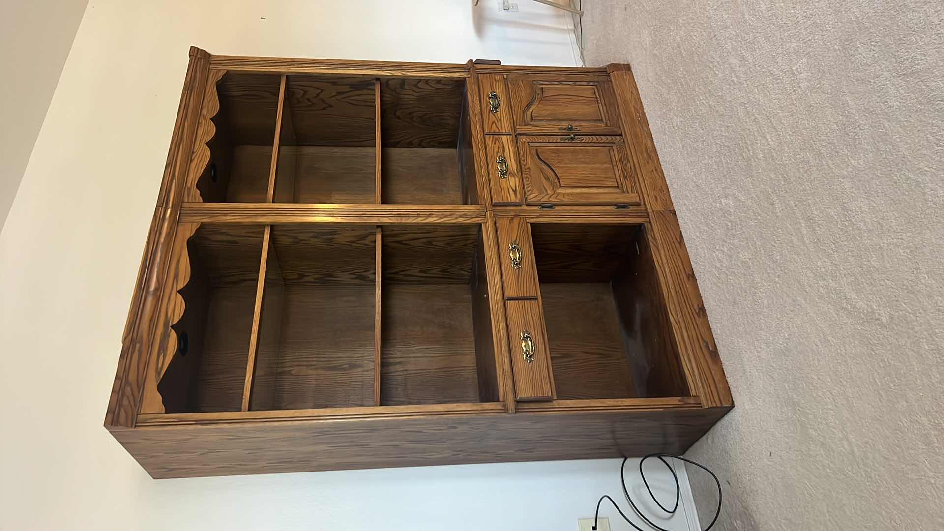 Photo 1 of OAK 3PC LIGHTED ENTERTAINMENT CENTER 7’ x 19” H75”