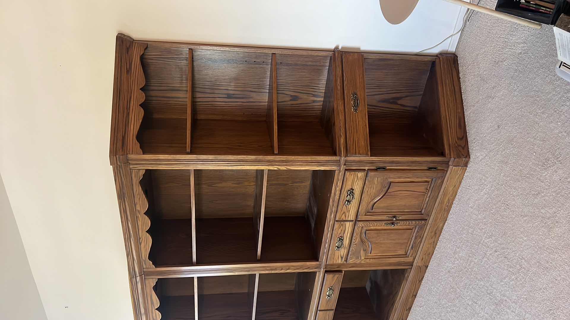 Photo 1 of OAK 3PC LIGHTED ENTERTAINMENT CENTER 7’ x 19” H75”