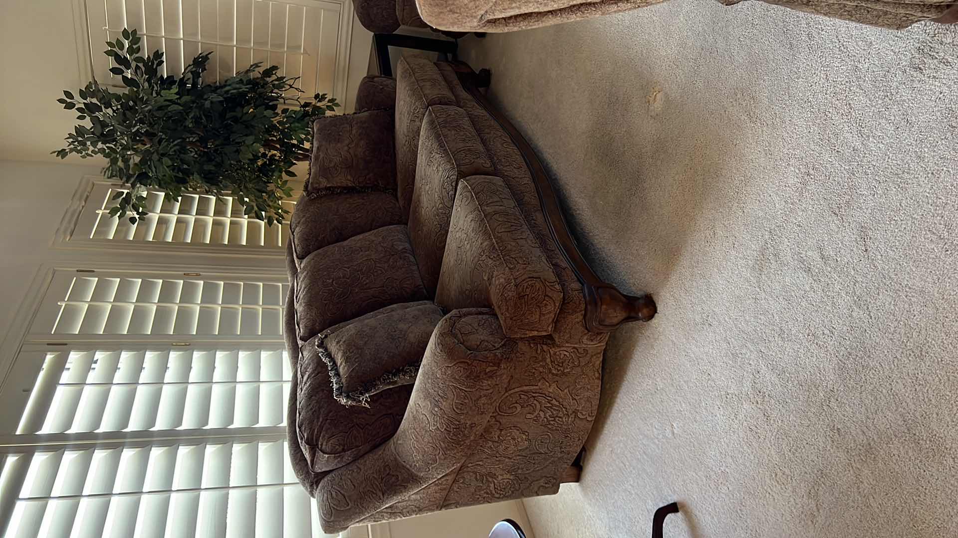 Photo 1 of ASHLEY FURNITURE VICTORIAN STYLE TAPESTRY SOFA W 2-ACCENT PILLOWS 79” x 35” H35”