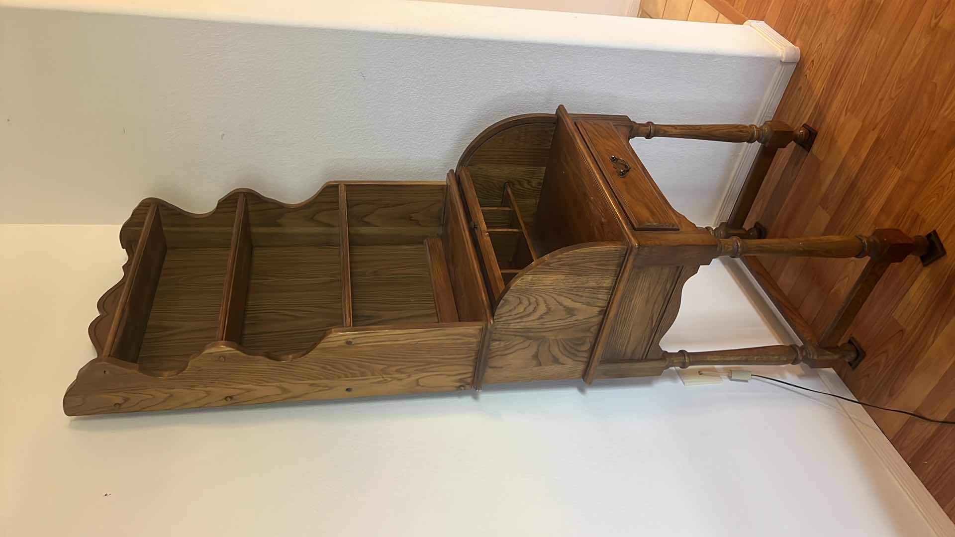 Photo 1 of VINTAGE OAK ROLLTOP SECRETARY DESK W BOOKSHELF 24” x 17” H74”