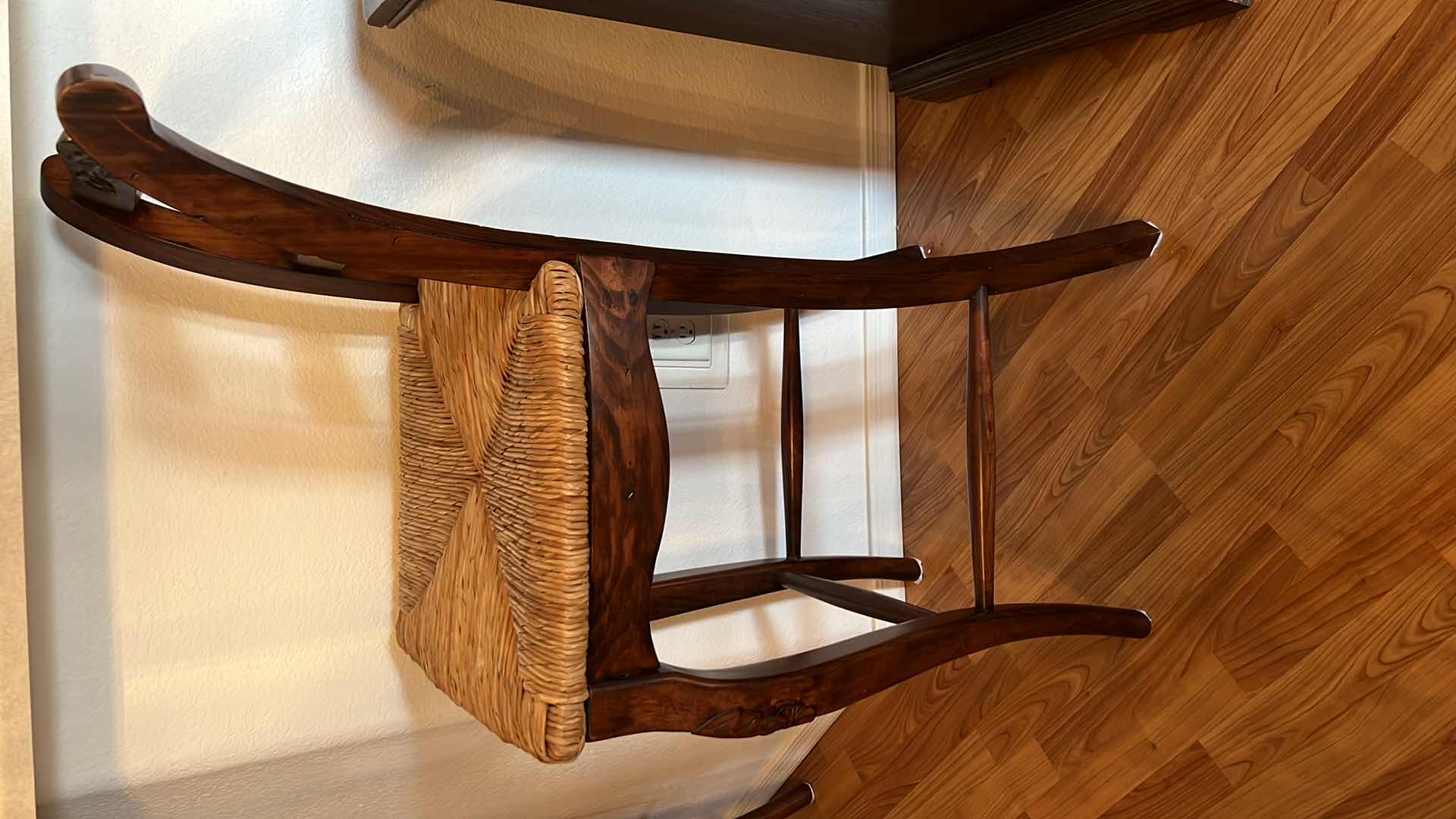 Photo 1 of TRADITIONAL LADDER BACK COUNTER BAR STOOLS W RUSH SEAT  (SEAT H31”)