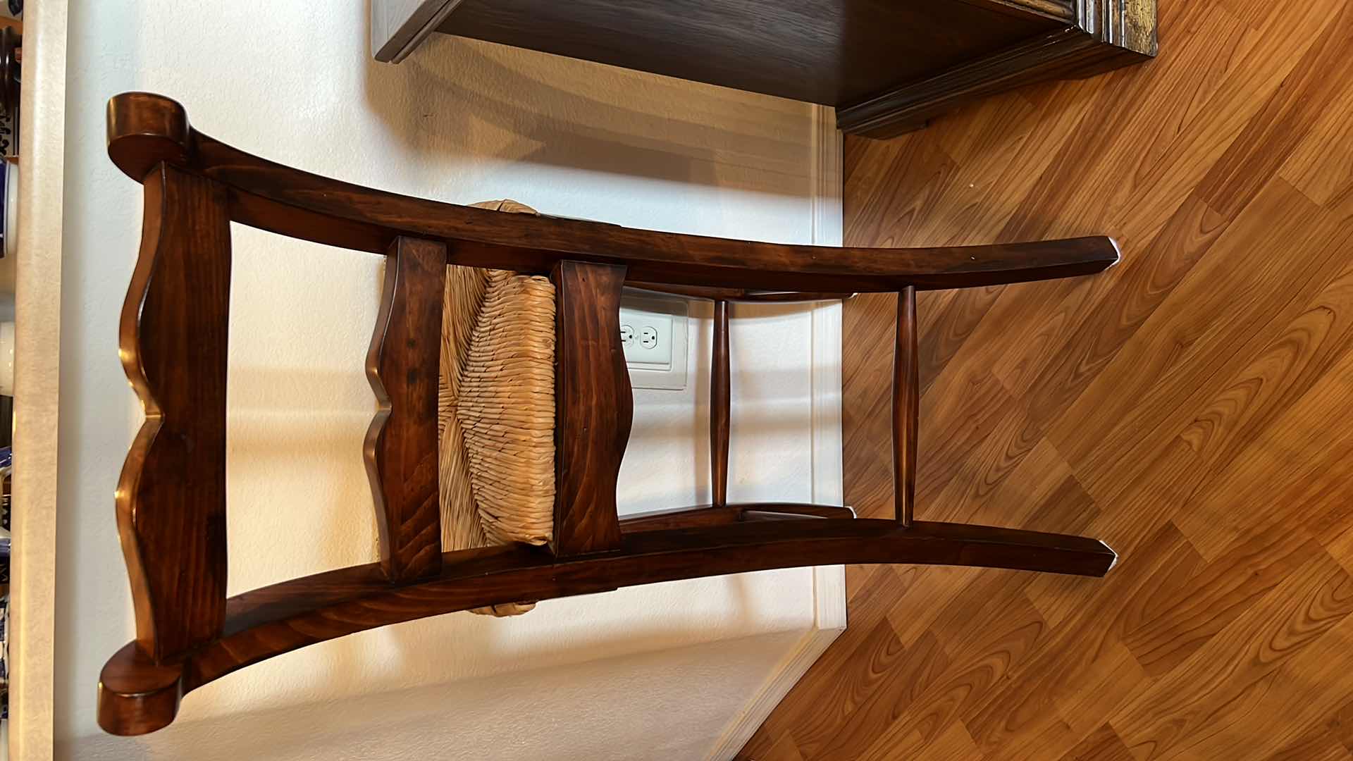 Photo 1 of TRADITIONAL LADDER BACK COUNTER BAR STOOL W RUSH SEAT  (SEAT H31”)