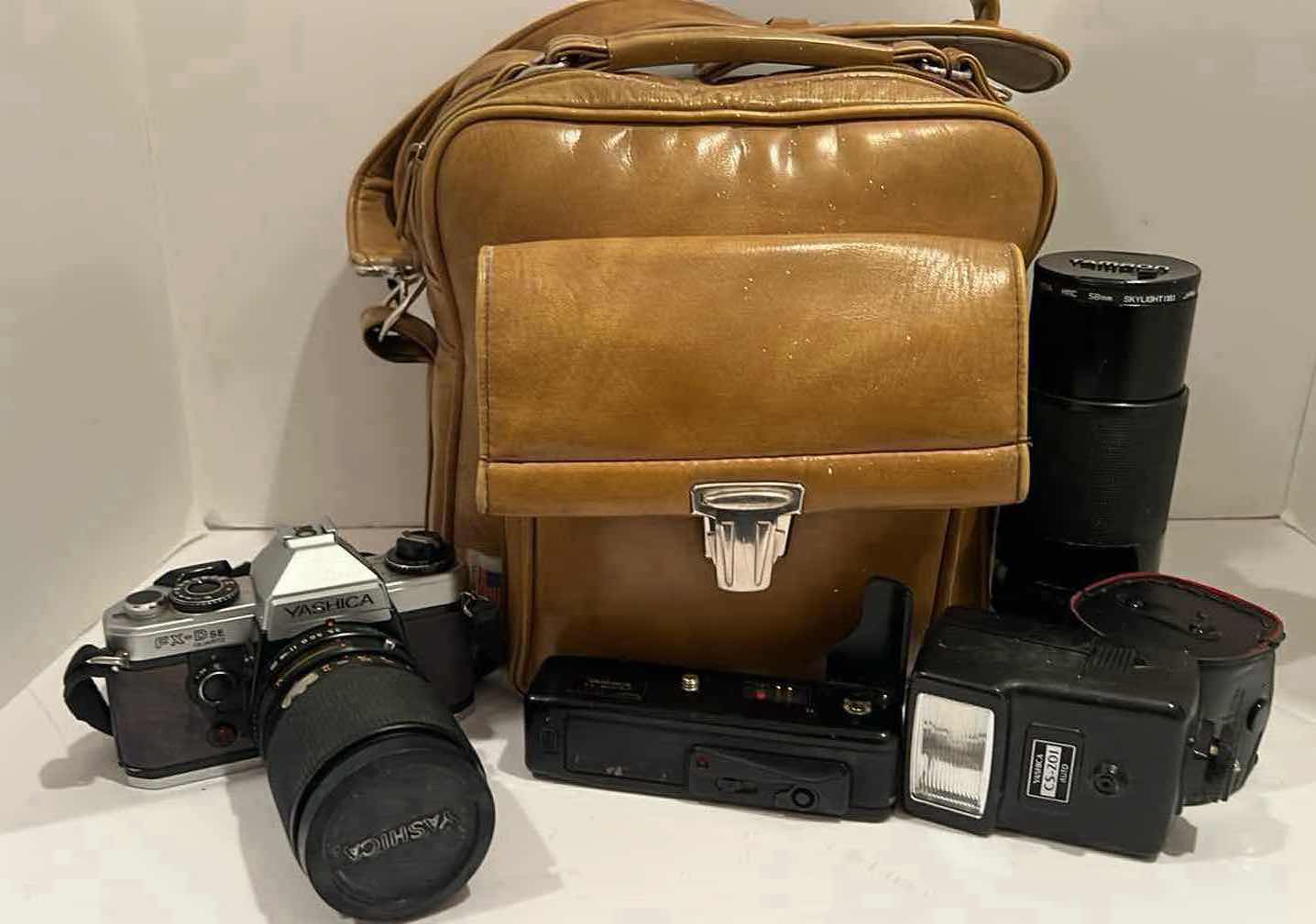 Photo 1 of YASHICA CAMERA W LENSES & CARRYING CASE