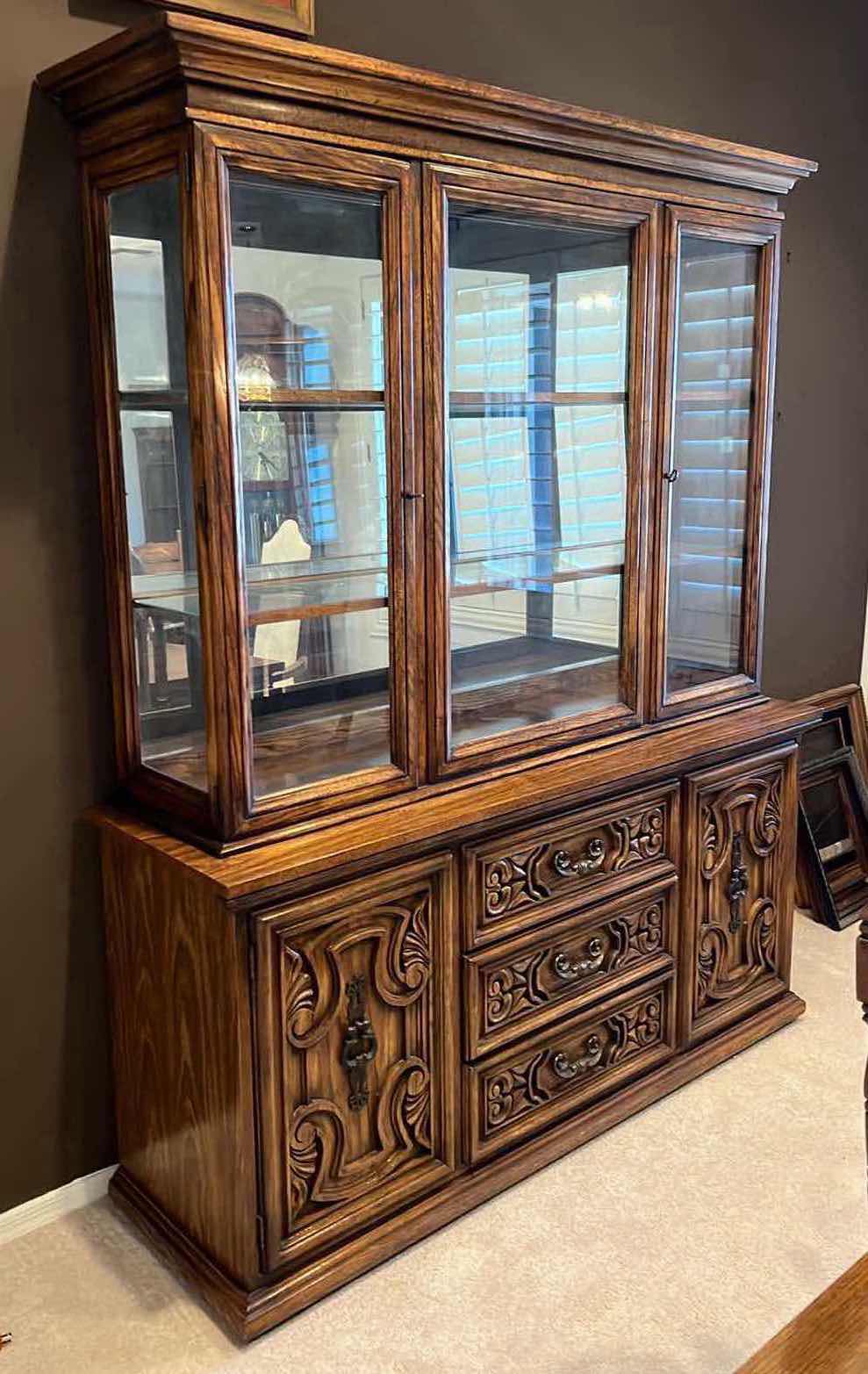 Photo 1 of VINTAGE 2 PC BUFFET W HUTCH 62” x 19” H79”