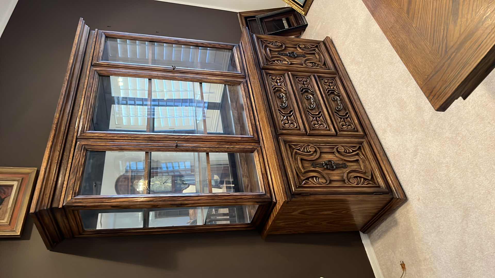 Photo 1 of VINTAGE 2 PC BUFFET W HUTCH 62” x 19” H79”