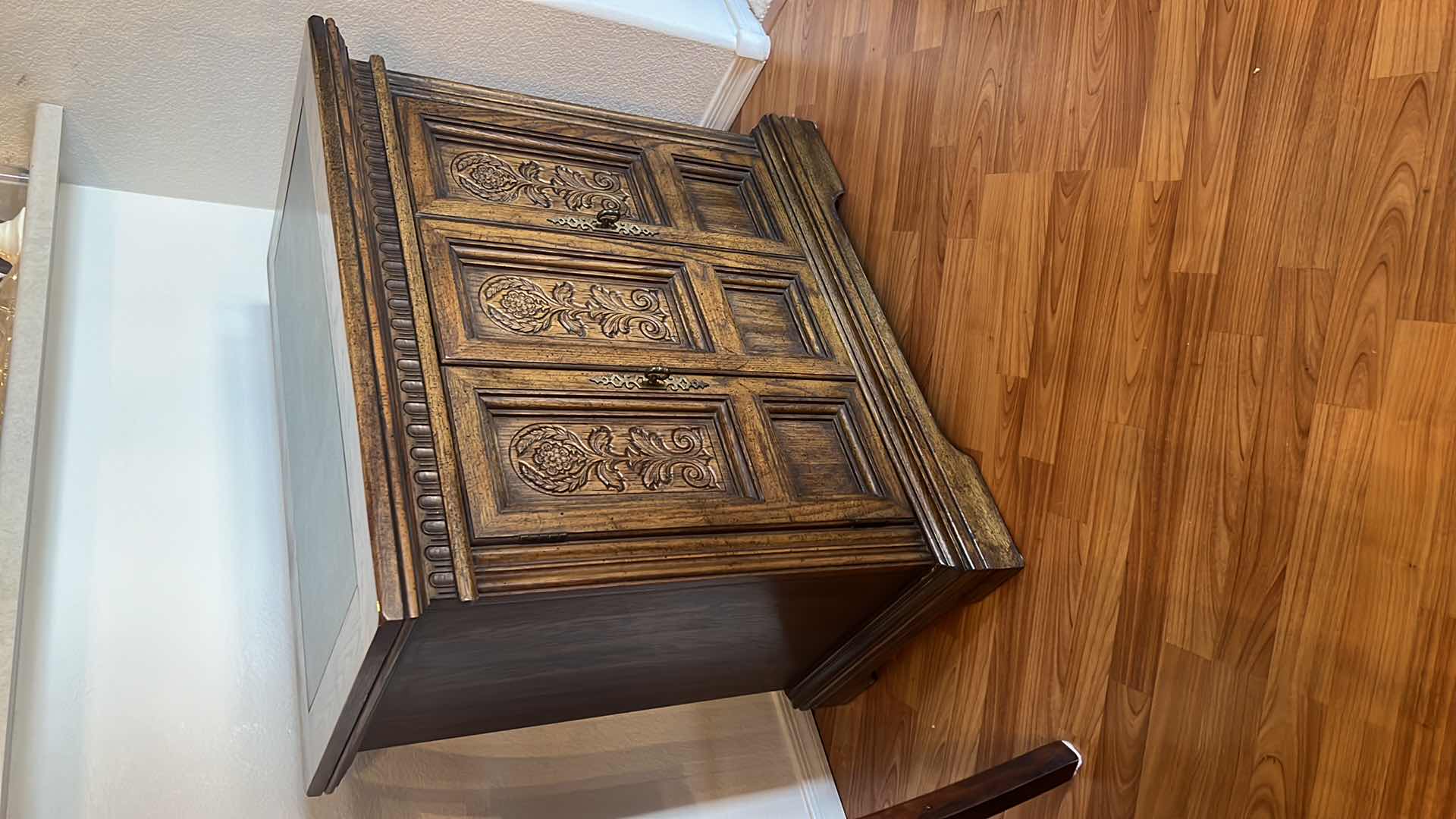 Photo 1 of VINTAGE SERVER CABINET W BLACK TOP INSET 35” x 19” H32”