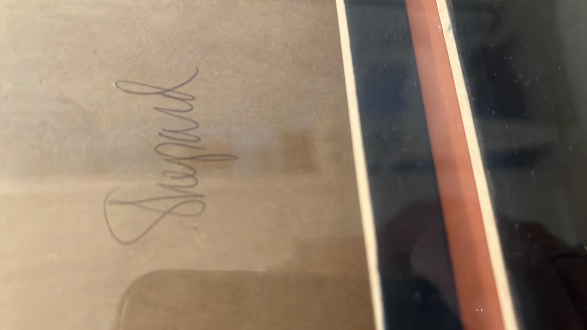 Photo 1 of GOLD FRAMED “BOY W FLOWERS” SIGNED ARTWORK 18” x 30”