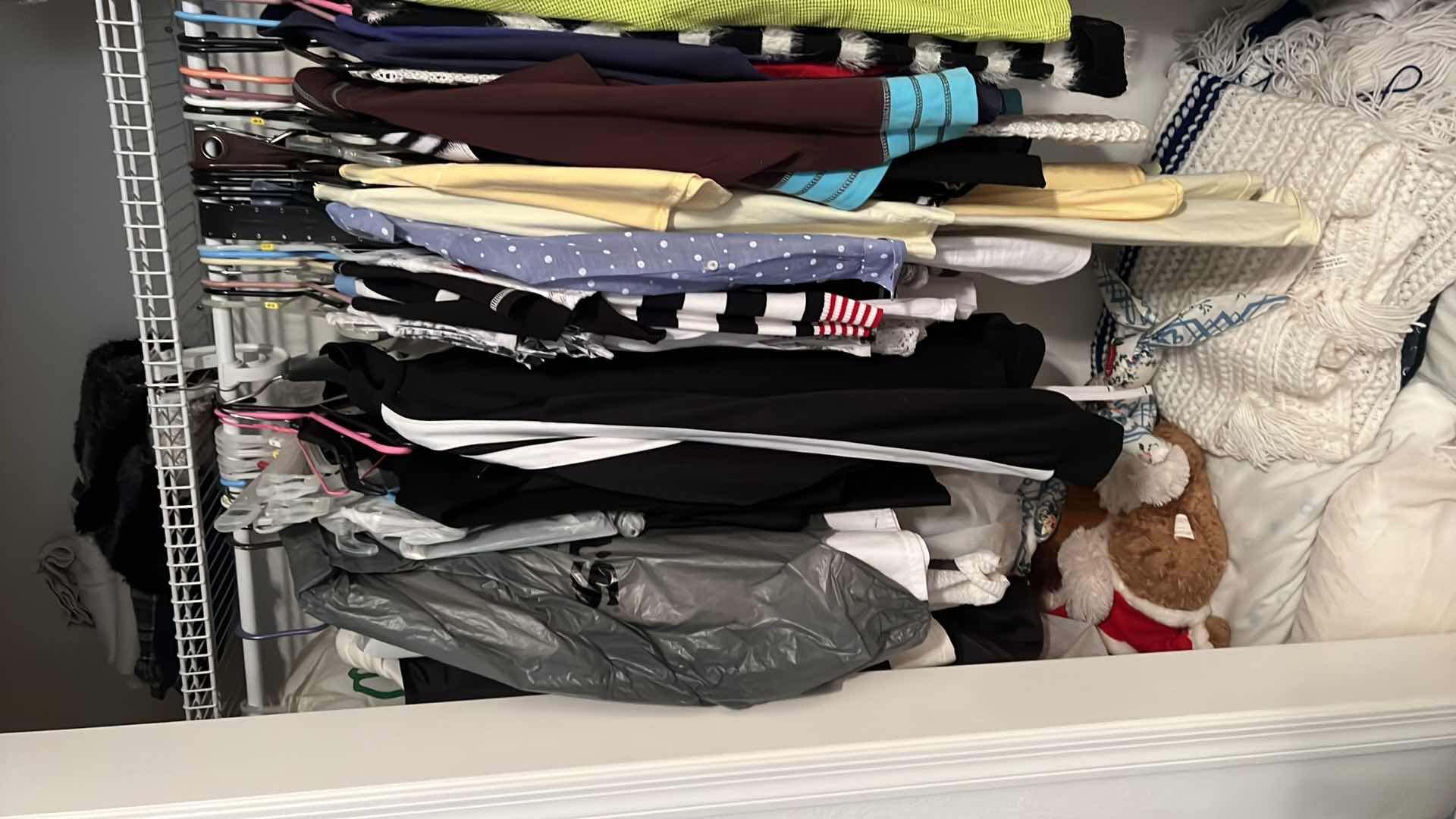 Photo 1 of CONTENTS OF GUEST BEDROOM #2 CLOSET-LADIES CLOTHES& BLANKETS